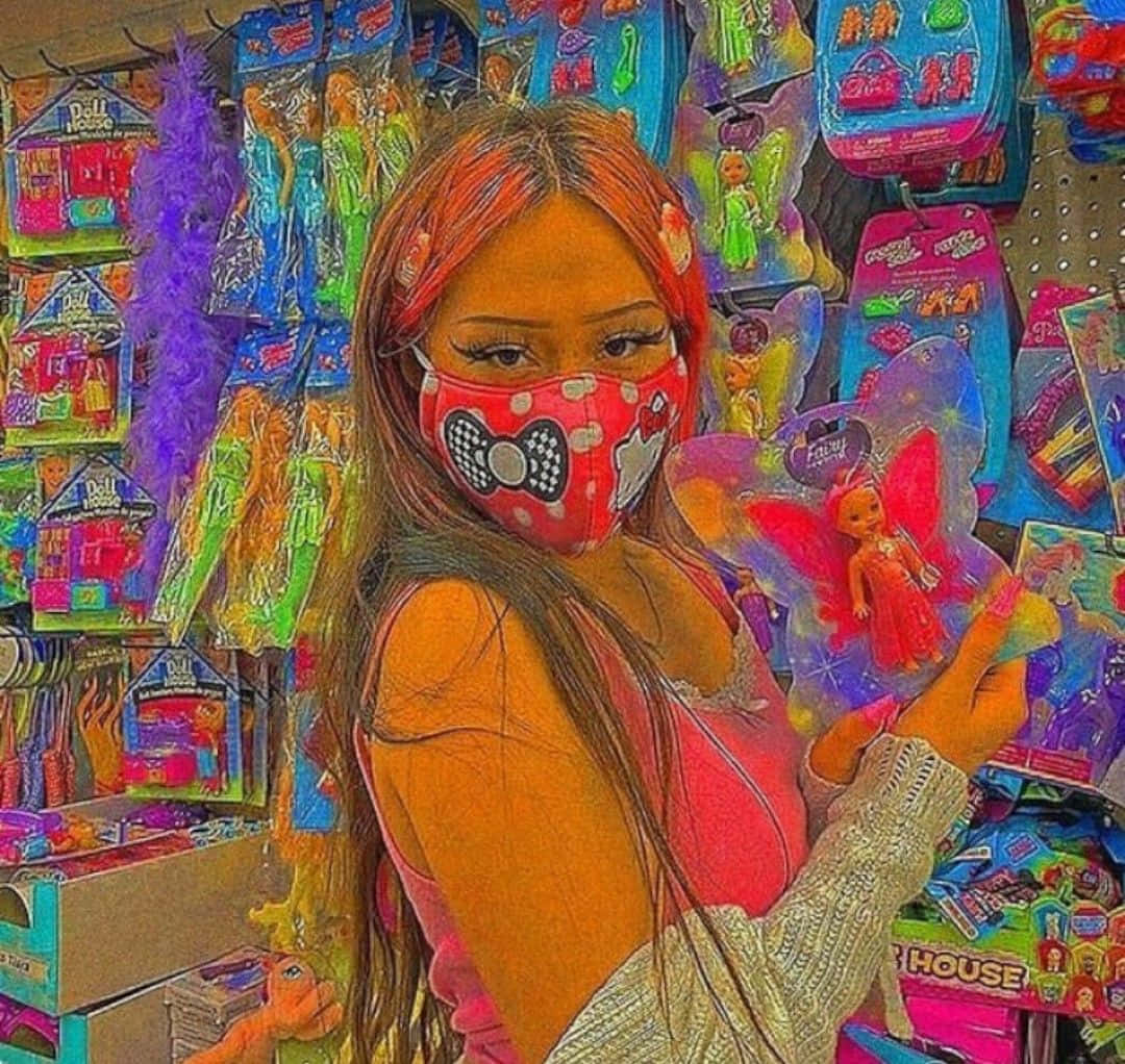 orange hair, red polka dot mask, fairy doll, SD Desktop Wallpaper
