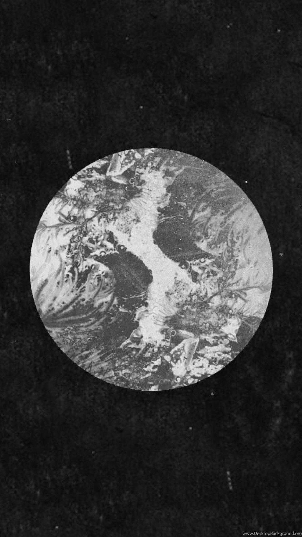 Aesthetic Moon Indie Phone, circular black and white abstract pattern, marble, HD Phone Wallpaper