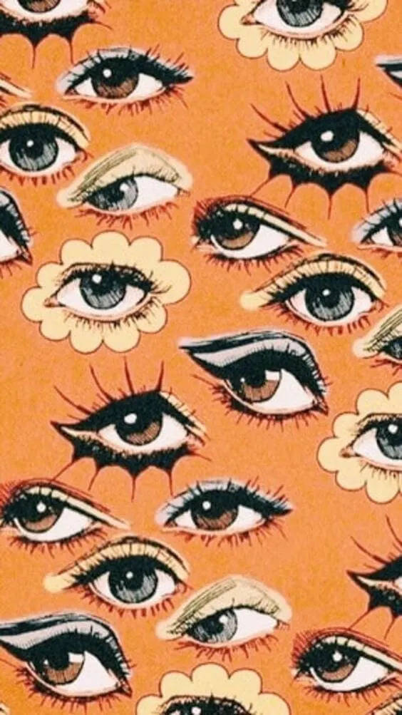 Grainy Eyes, indie phone, vibrant orange, SD Phone Wallpaper