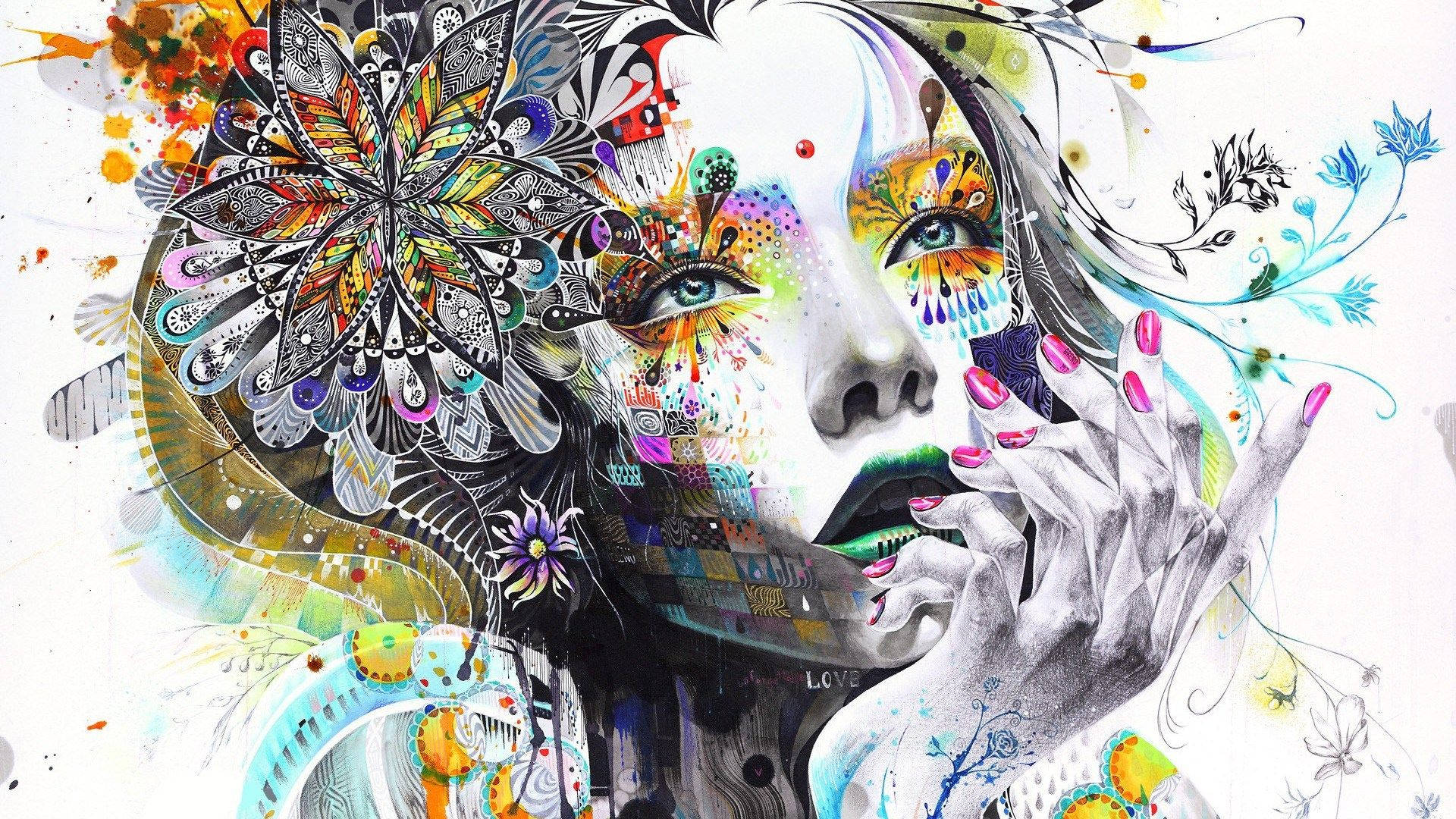 Indie, surreal portrait, woman, Full HD Desktop Wallpaper