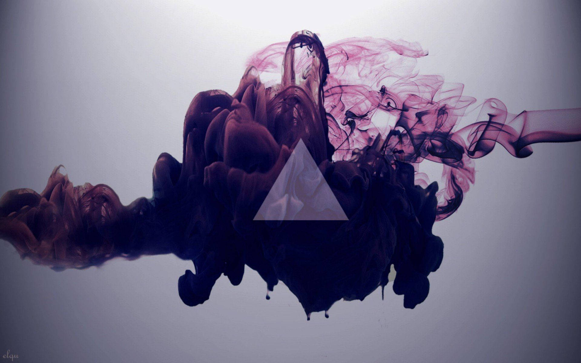 purple triangle, abstract ink swirls, deep burgundy, Full HD Desktop Wallpaper