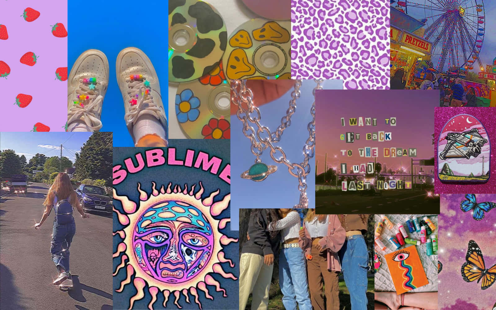 indie aesthetic, pop culture icons, strawberry wallpaper, HD Desktop Wallpaper