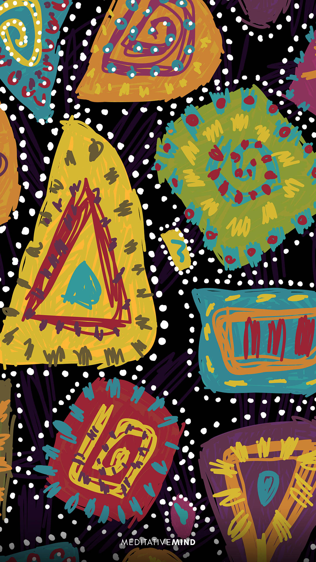 Indigenous, vibrant abstract shapes, bold colors, Full HD Phone Wallpaper
