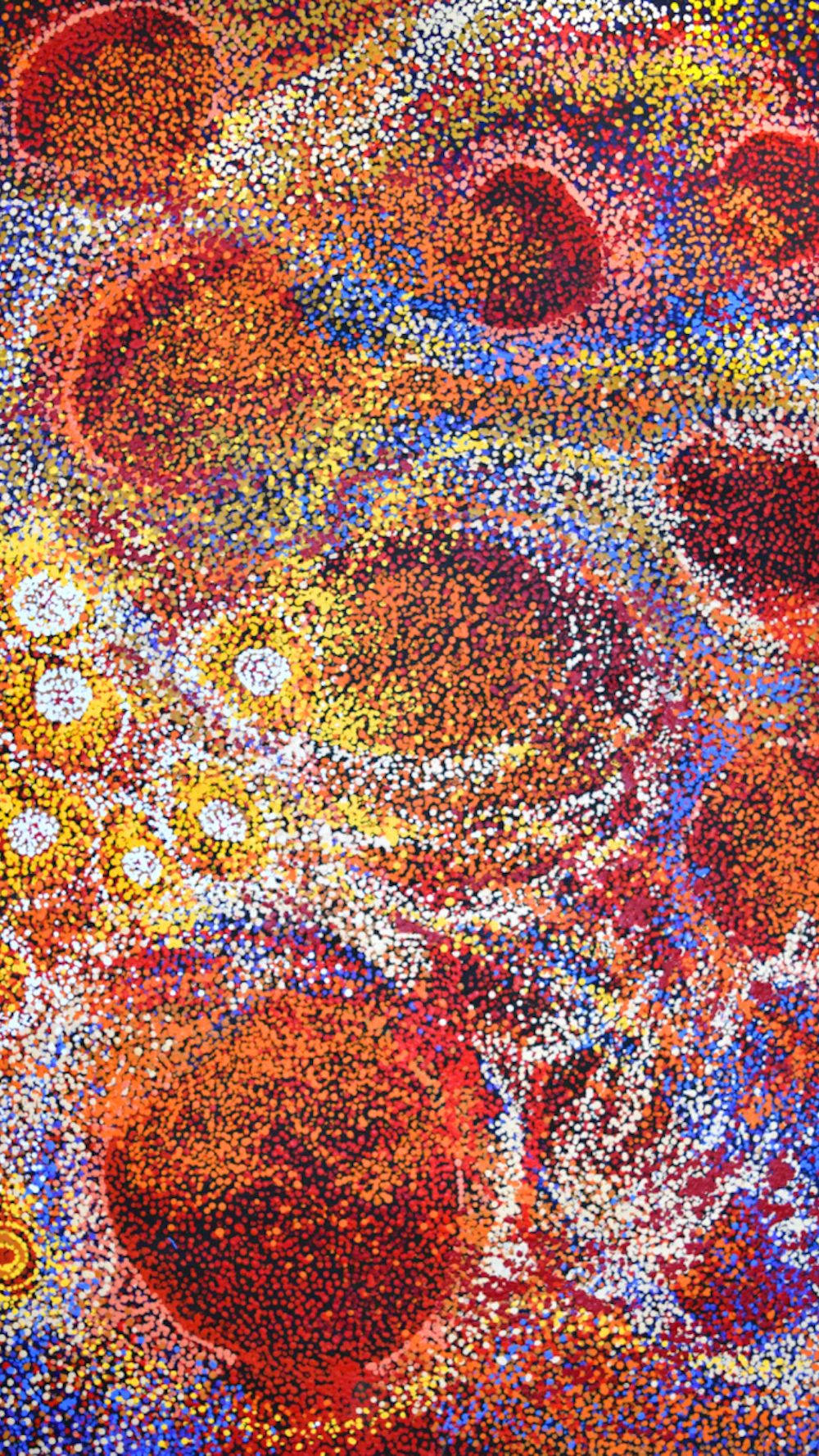 abstract indigenous jellyfish art, fiery reds, oranges, HD Phone Wallpaper