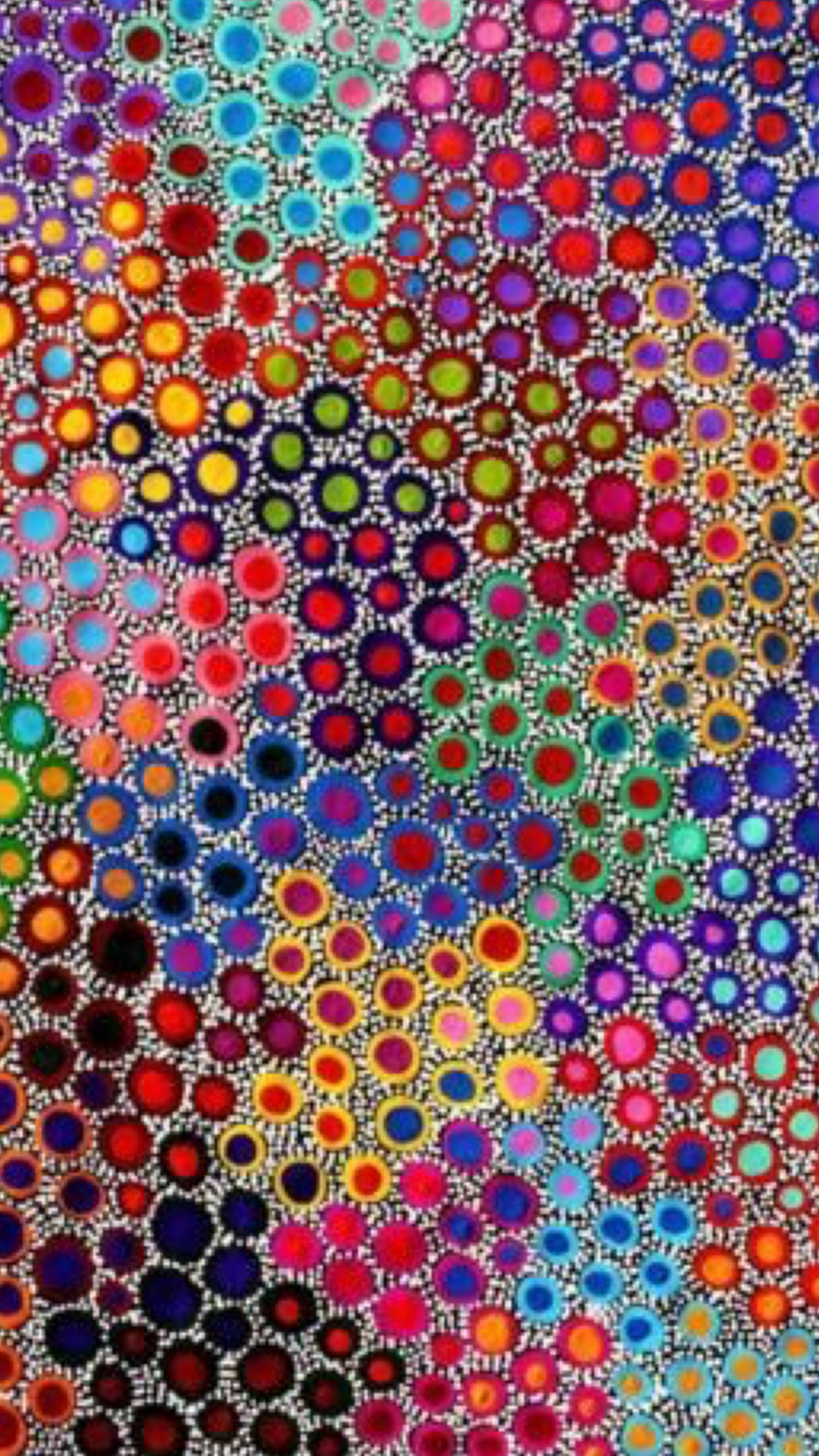 Indigenous, trippy rainbow holes, multicolored dots, Full HD Phone Wallpaper