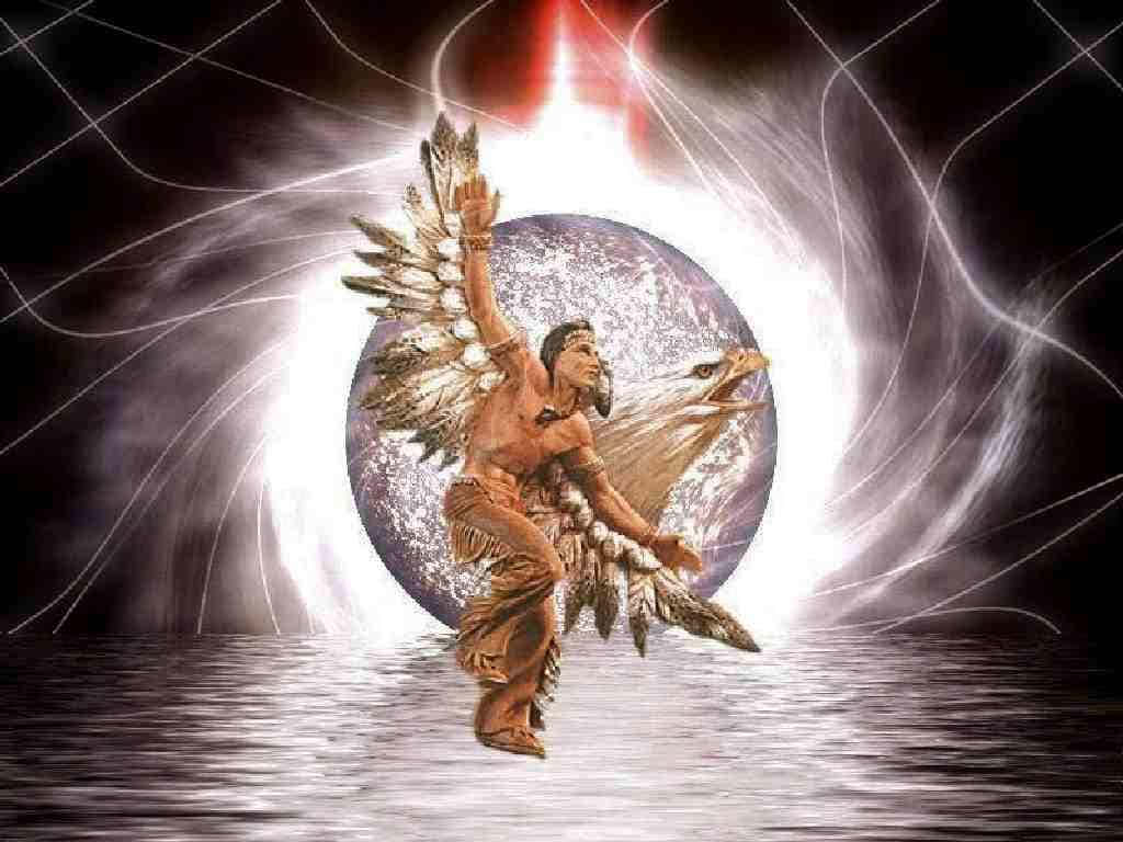 Native American Indian, feathered indigenous dancer, cosmic portal, SD Desktop Wallpaper