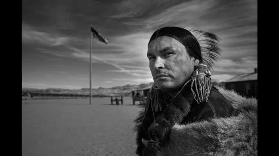 indigenous man, traditional feathered headdress, fur coat, SD Desktop Wallpaper