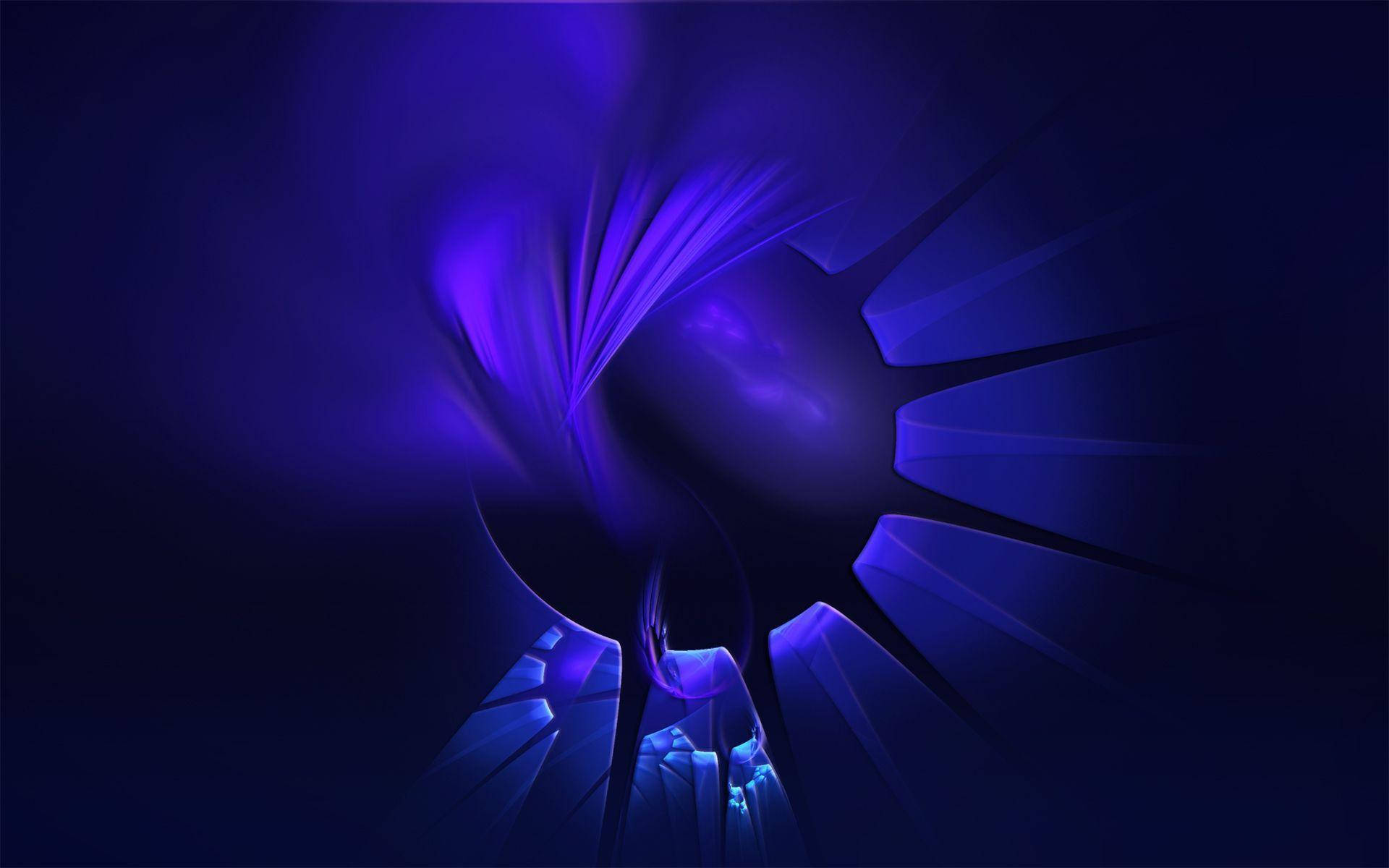 Indigo Aesthetic, radiant purple fractal burst, dark void, Full HD Desktop Wallpaper