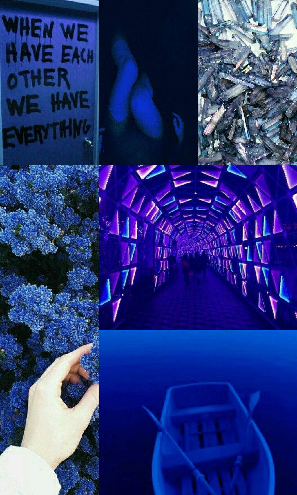 Indigo Aesthetic, blue-toned scenes, glowing hands, HD Phone Wallpaper