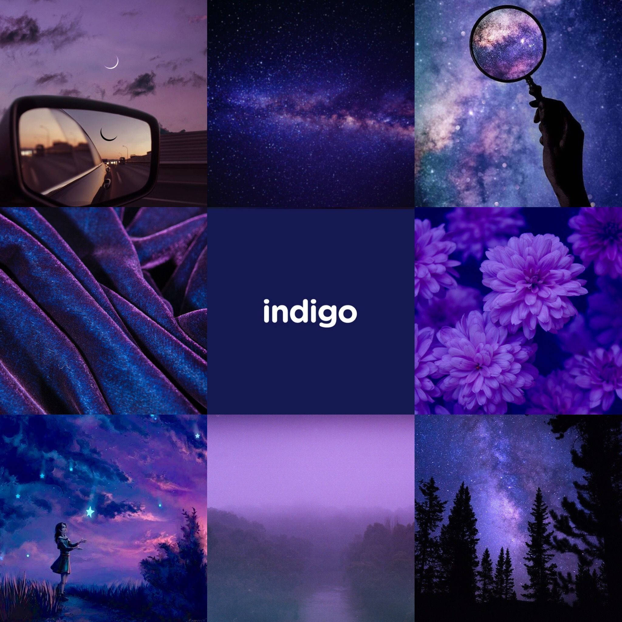indigo aesthetic, starry skies, moonlit roads, Full HD Desktop Wallpaper
