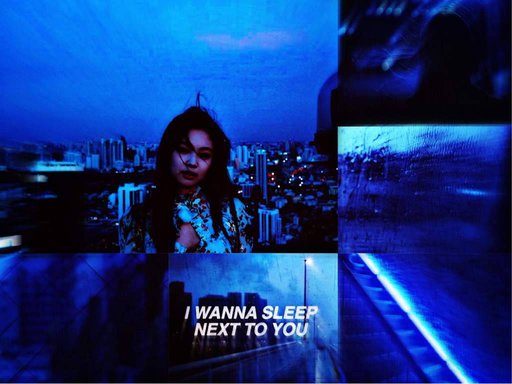 indigo aesthetic, moody blue-toned, cityscape, SD Desktop Wallpaper
