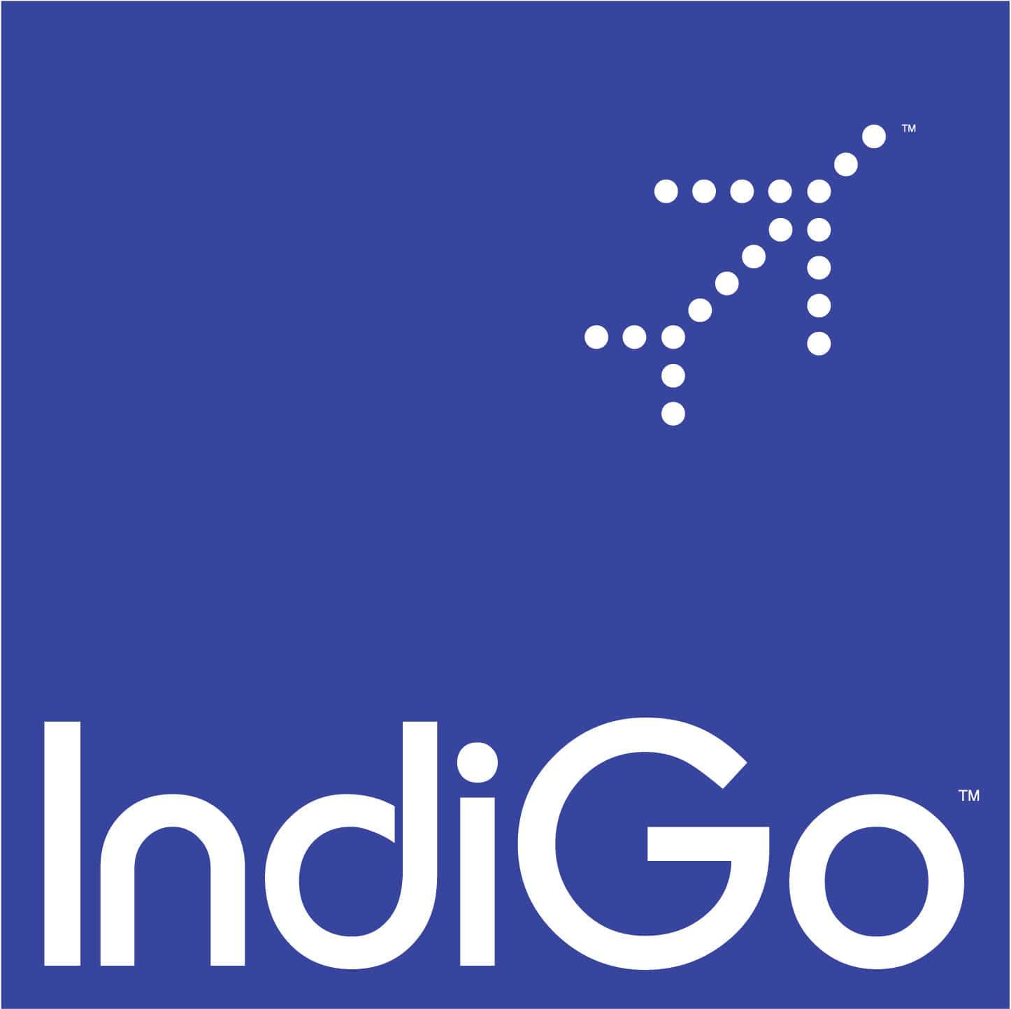 Indigo Blue, 1446 x 1444, white dotted airplane logo, HD Desktop Wallpaper