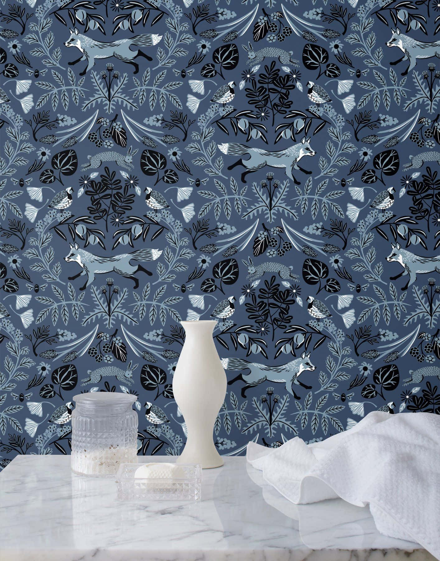 Indigo, blue, foxes, HD Phone Wallpaper