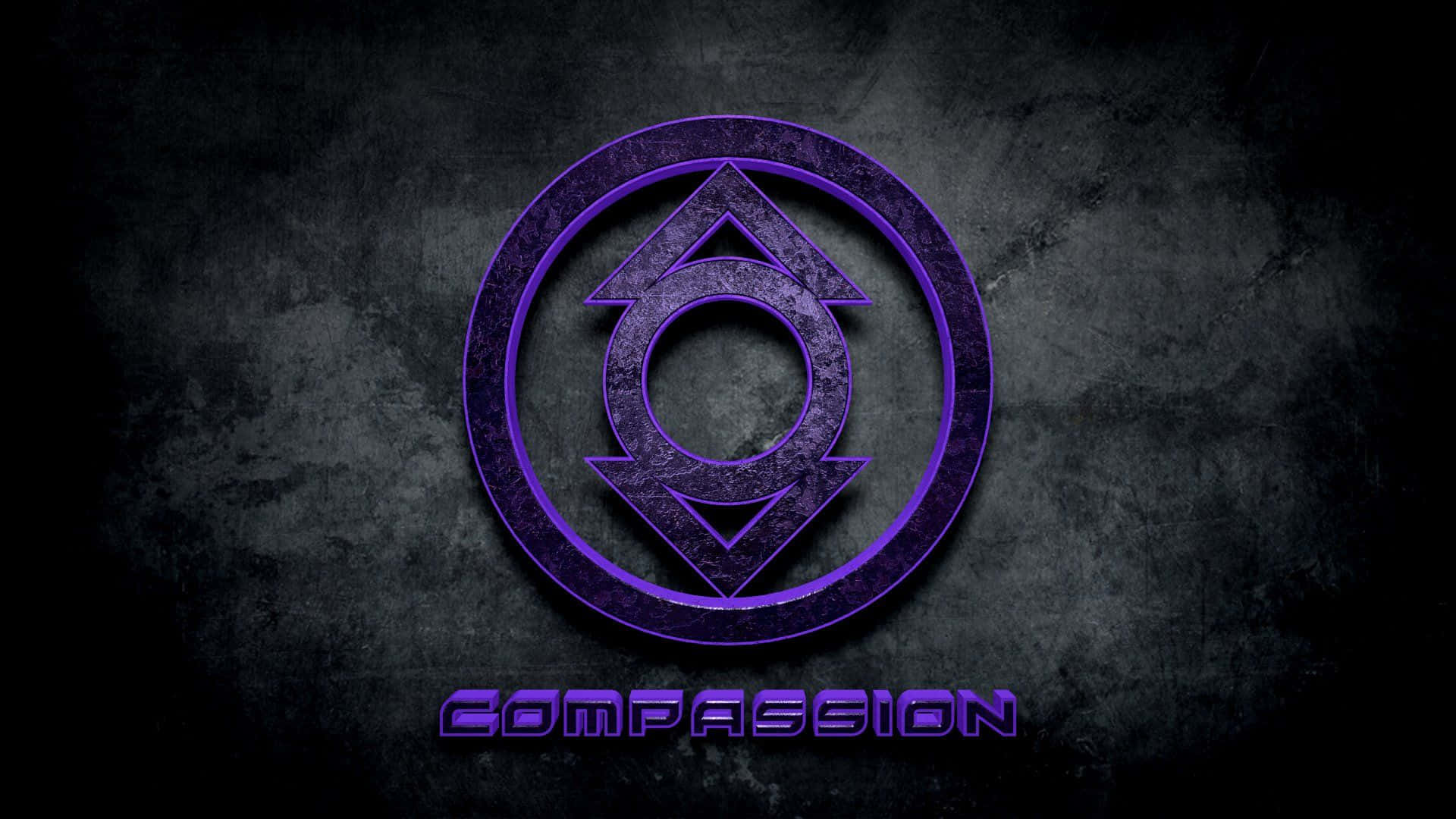 indigo sky, glowing purple geometric symbol, arrows, Full HD Desktop Wallpaper