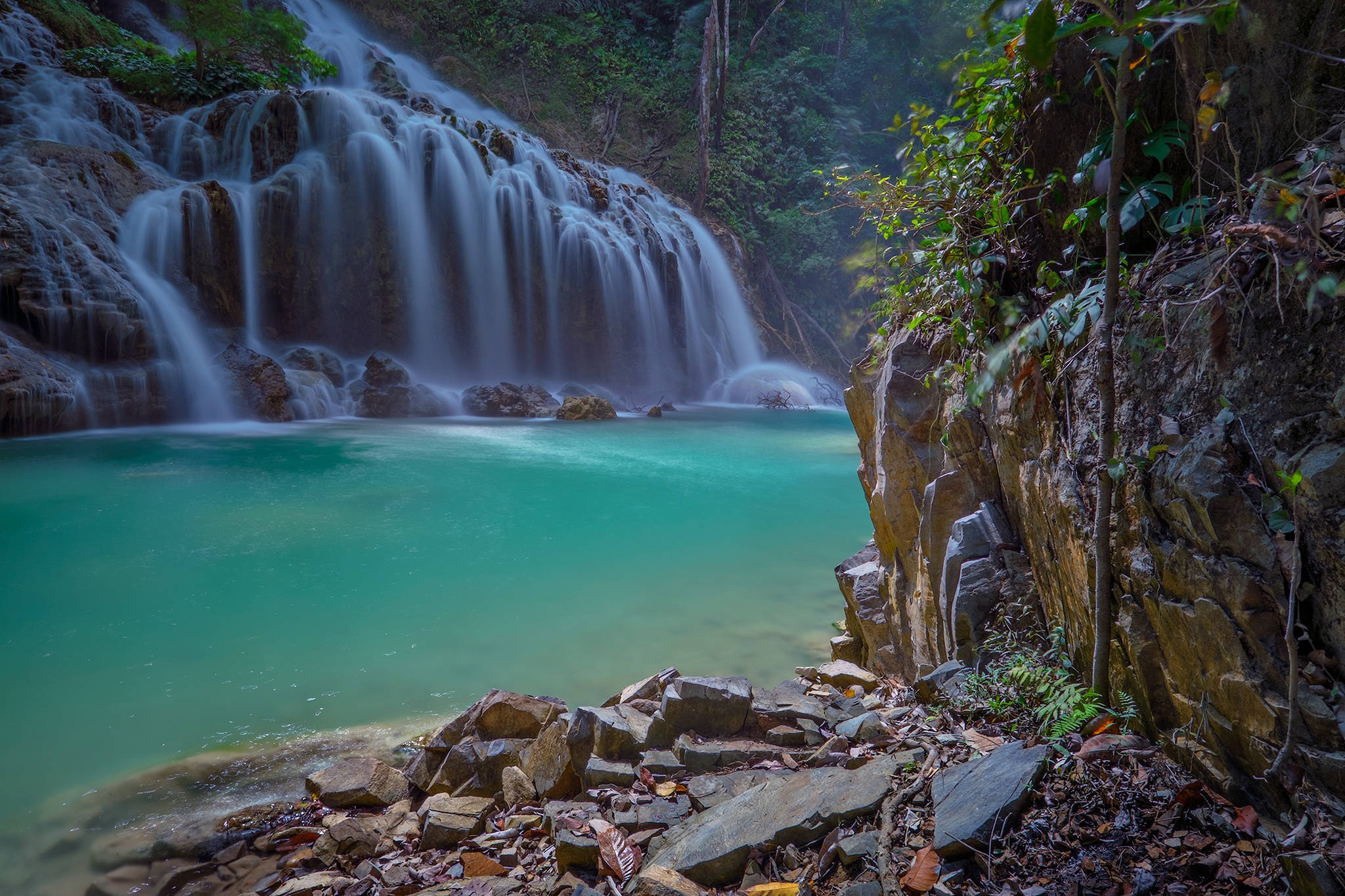 Indonesia, waterfall, river, Full HD Desktop Wallpaper