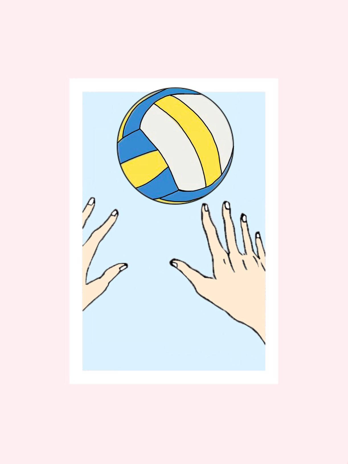 Indoor Volleyball, blue yellow and white volleyball, soft blue background, HD Phone Wallpaper