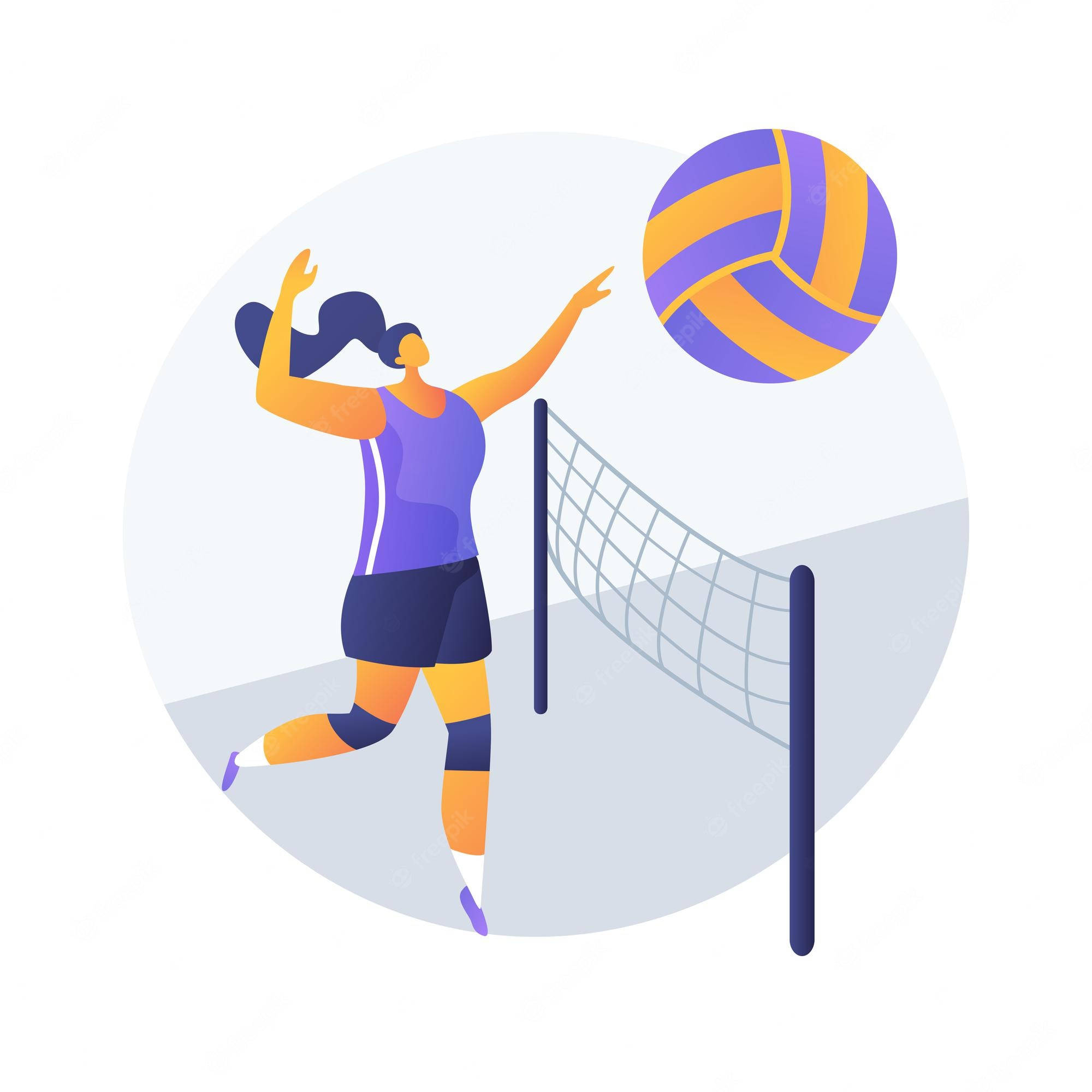 Indoor Volleyball, female volleyball player, purple and orange ball, Full HD Desktop Wallpaper