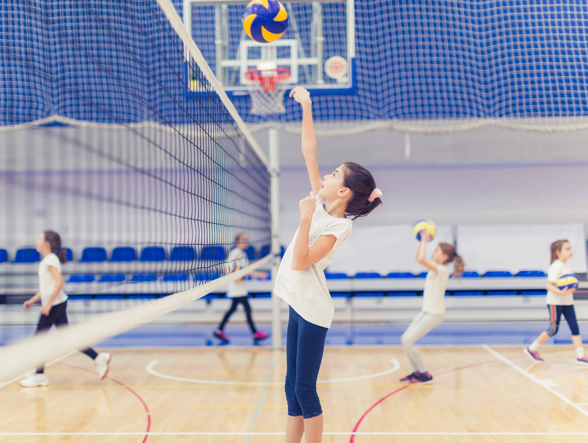 Indoor Volleyball, young girl, volleyball, HD Desktop Wallpaper