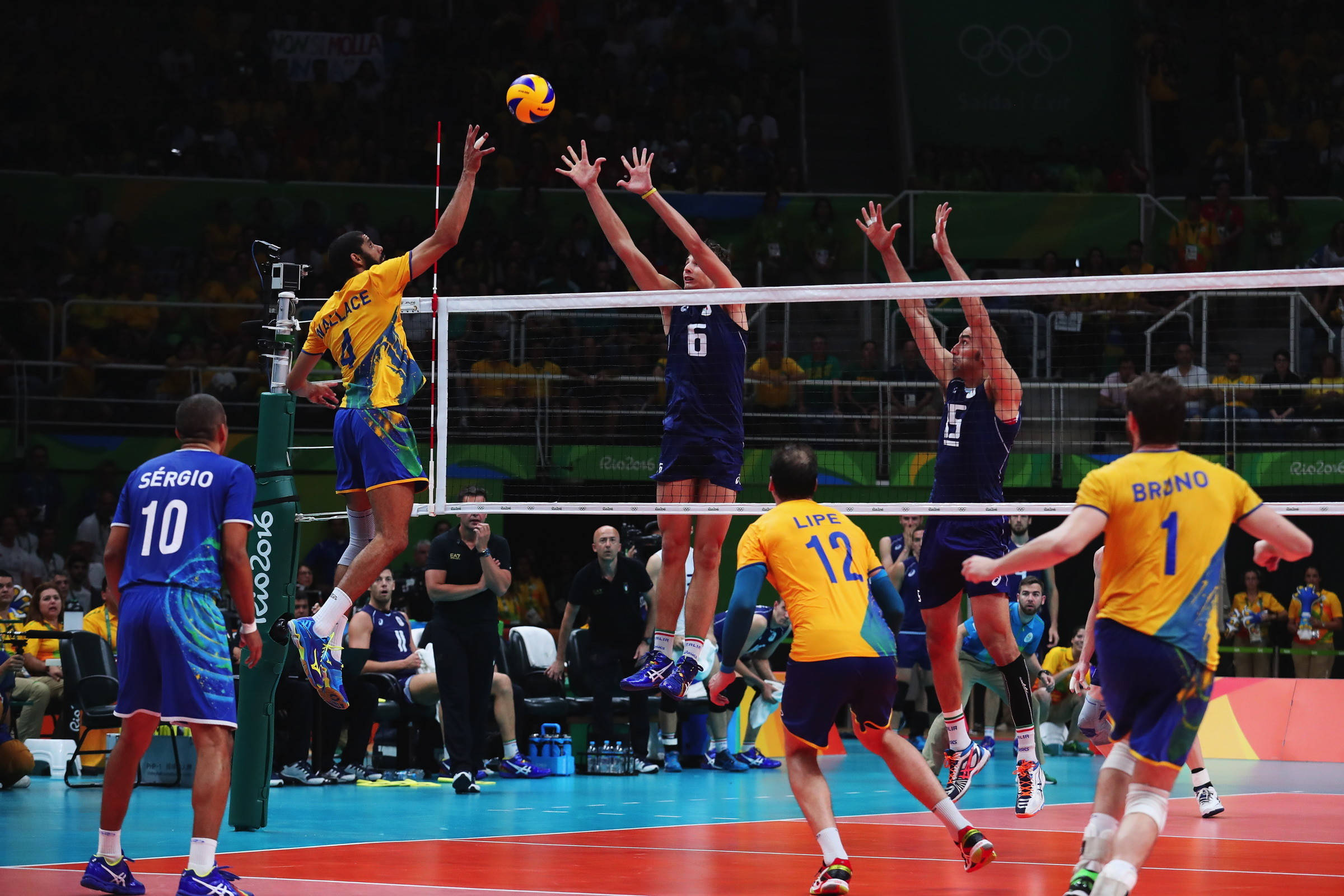 Men's Indoor Volleyball, Olympic match, volleyball players, Full HD Desktop Wallpaper
