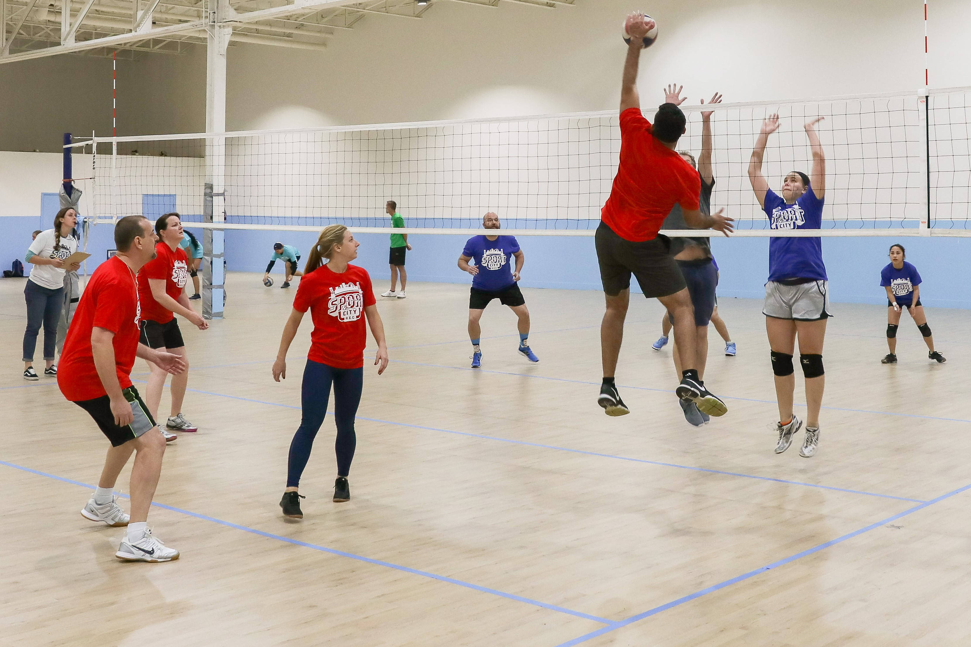 Indoor Volleyball, red, blue, 2K Desktop Wallpaper