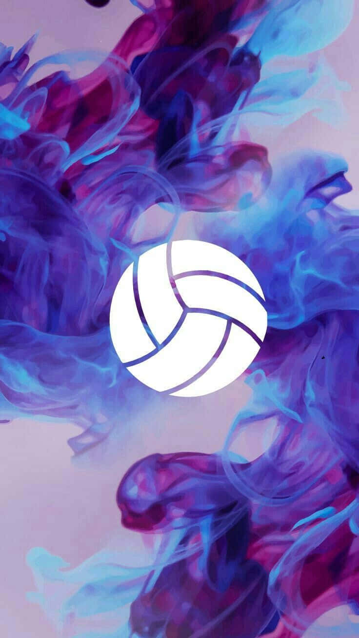 glowing white volleyball, swirling blue and purple ink, dreamy abstract background, HD Phone Wallpaper