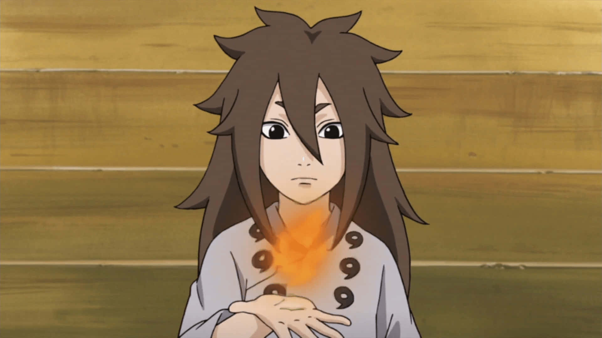 Indra Ōtsutsuki, brown hair, glowing orange chakra, Full HD Desktop Wallpaper