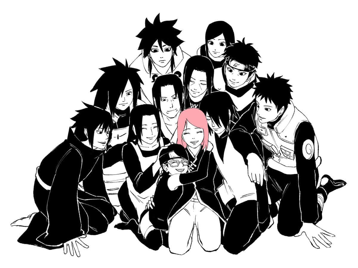 Indra Ōtsutsuki, black and white anime, ninjas, SD Desktop Wallpaper
