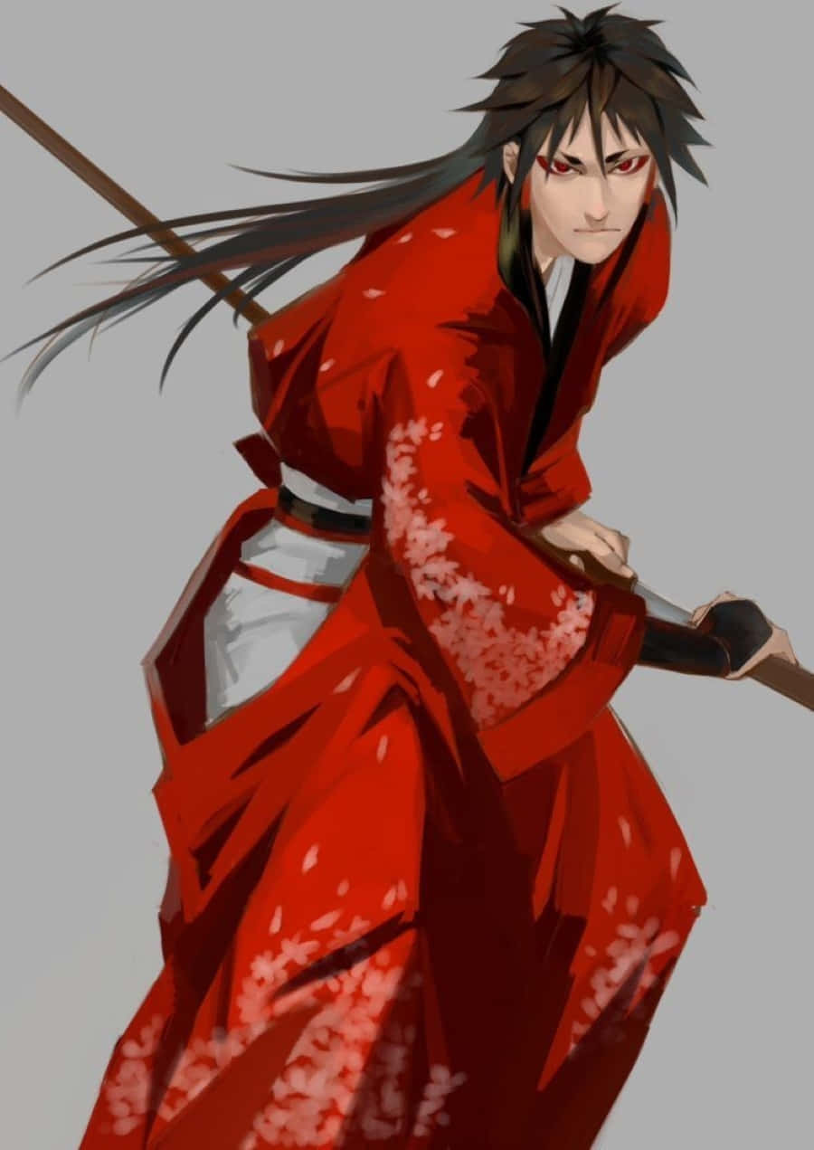 Indra Ōtsutsuki, red kimono, cherry blossom patterns, SD Phone Wallpaper