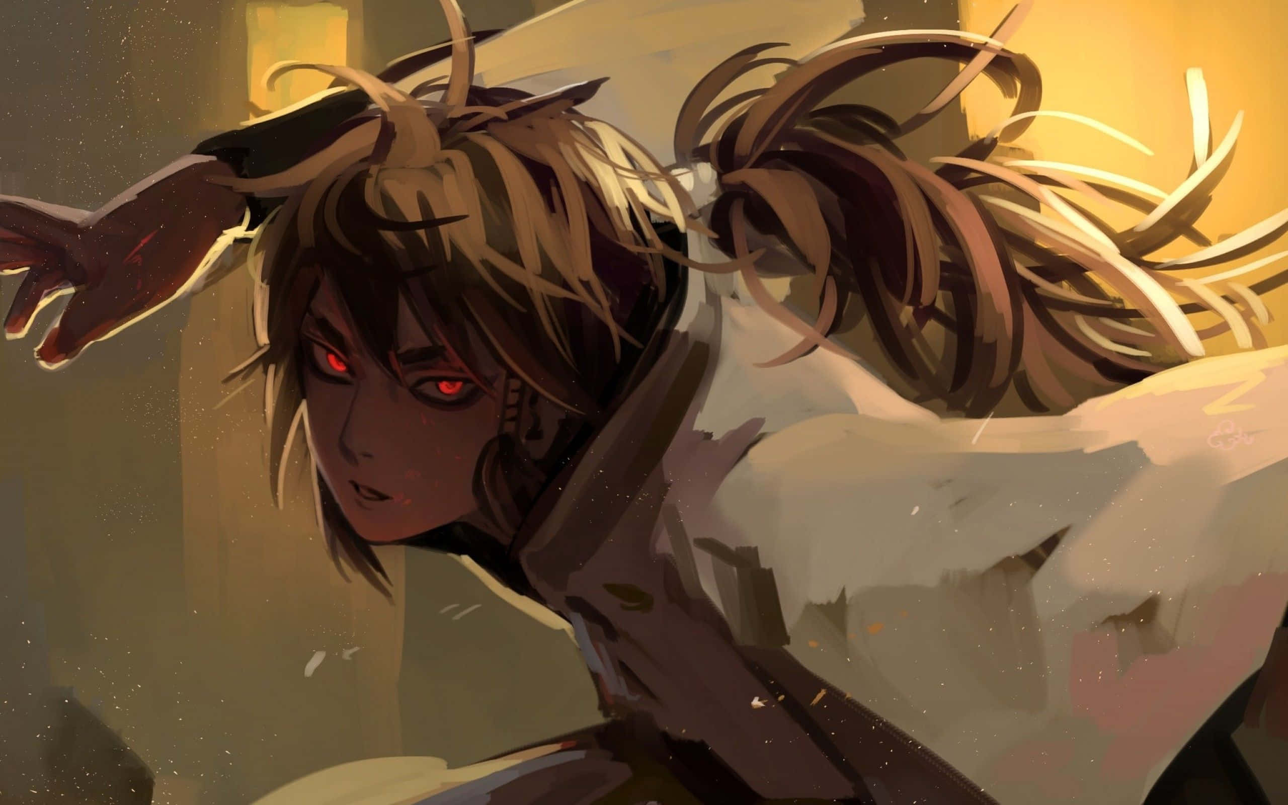 Indra Ōtsutsuki, glowing red eyes, messy brown hair, 2K Desktop Wallpaper