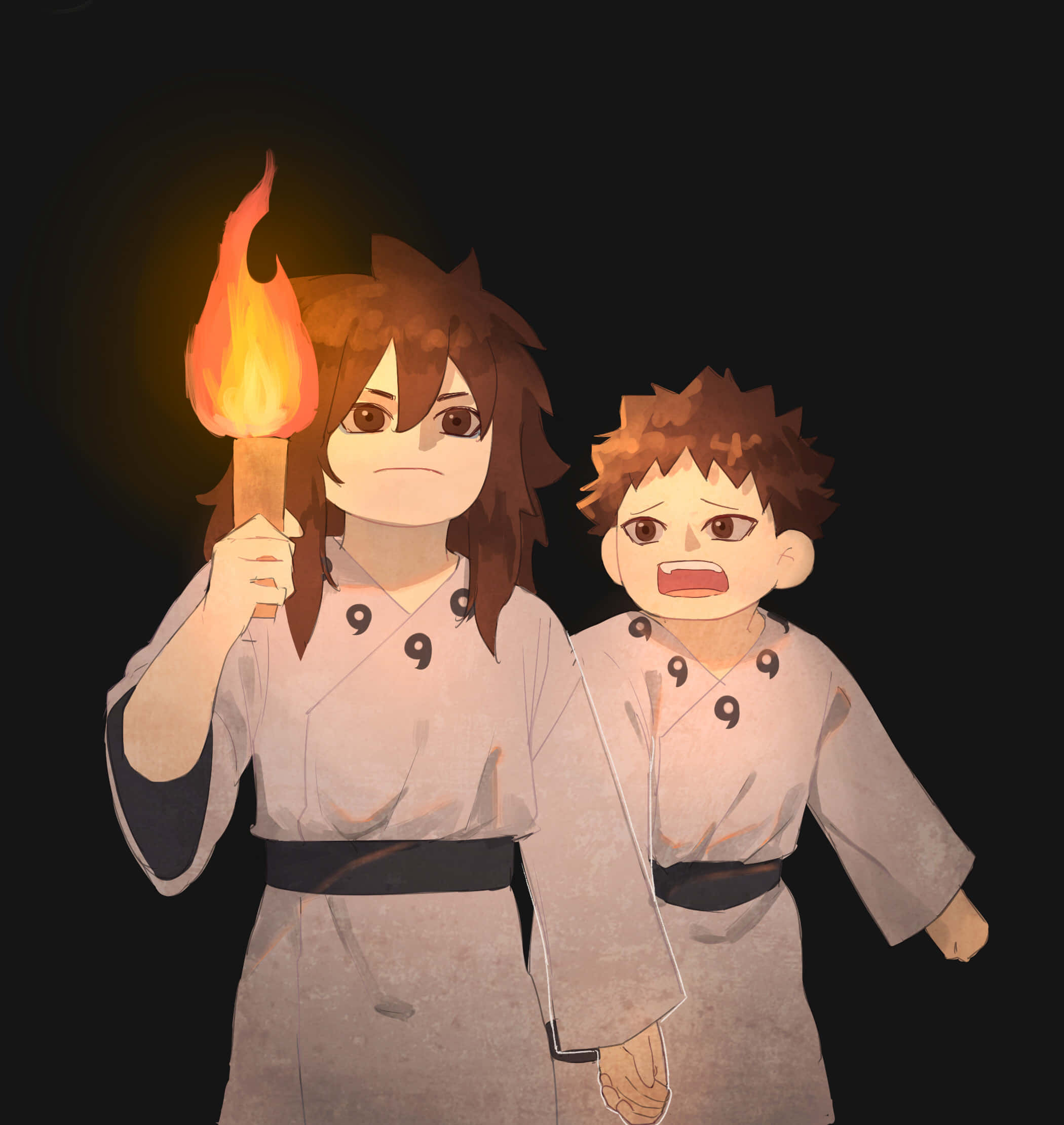 Indra ōtsutsuki, white robes, flaming torch, Full HD Phone Wallpaper