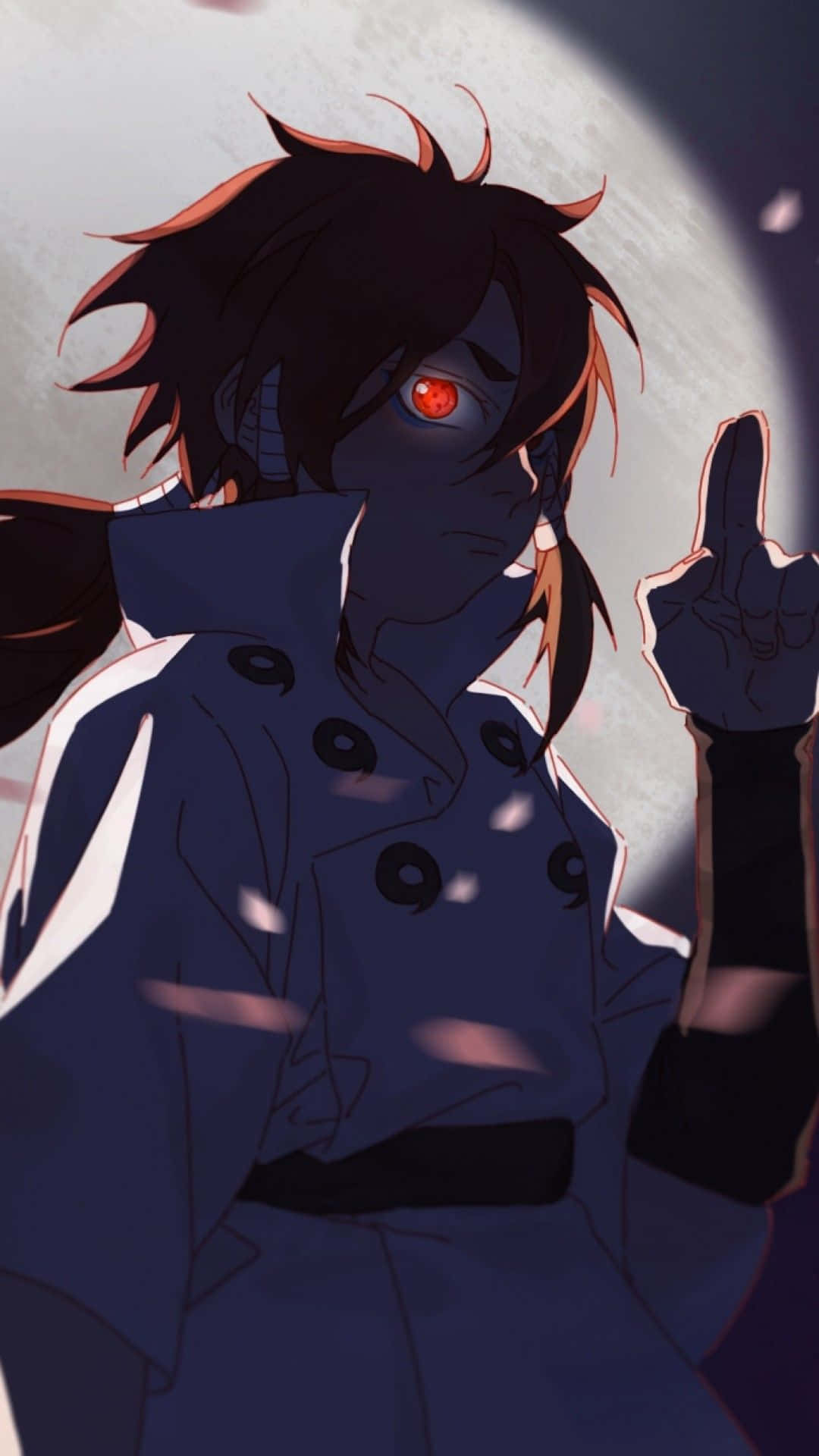 Indra Ōtsutsuki, glowing red eye, cloak, Full HD Phone Wallpaper