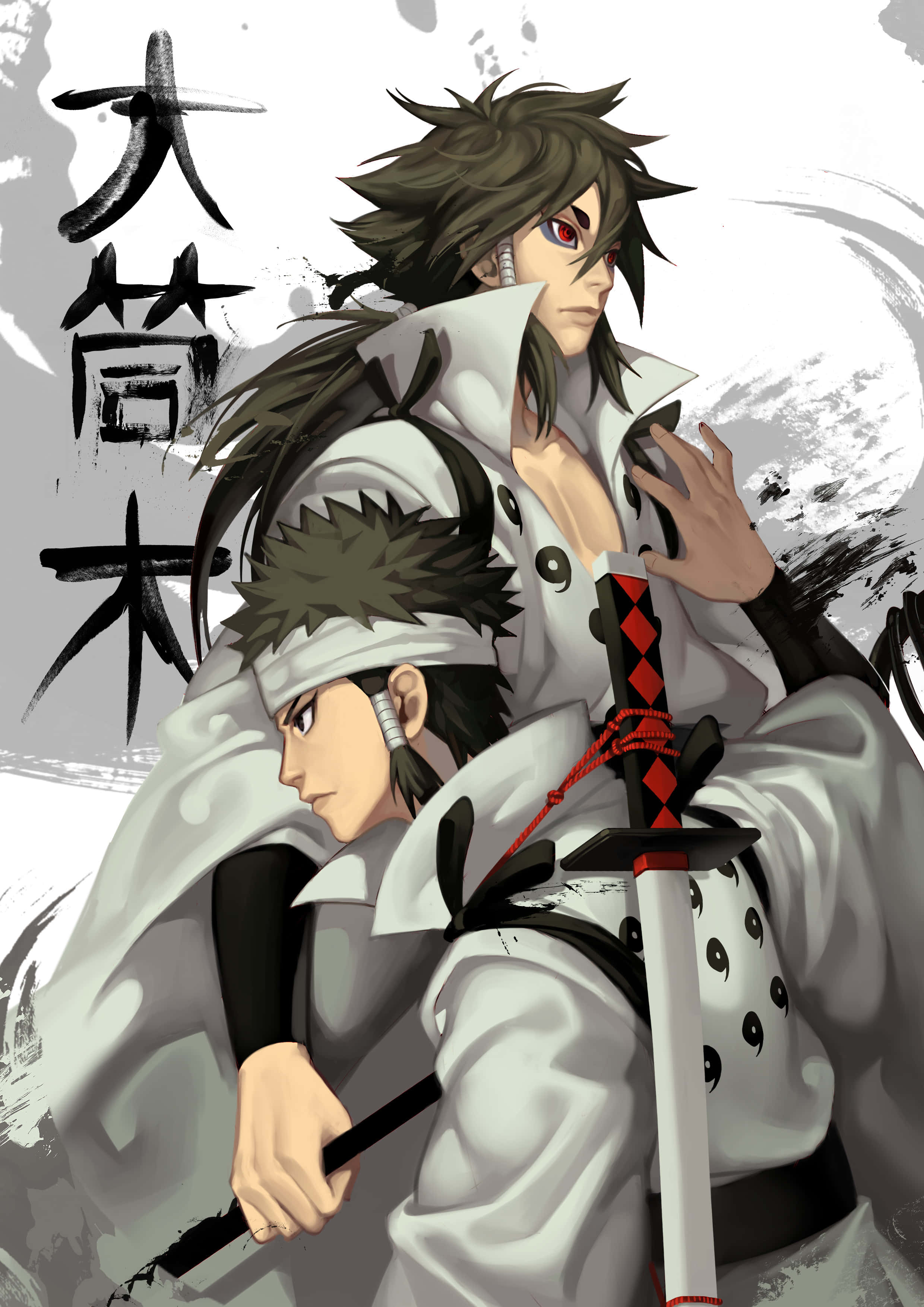 Indra Ōtsutsuki, white robes, red eyes, 2K Phone Wallpaper