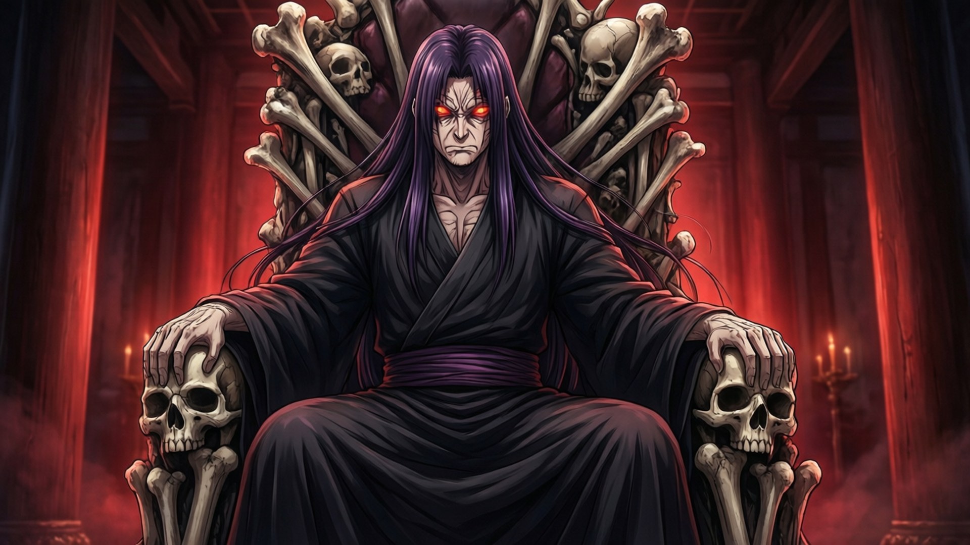 Indra Ōtsutsuki, throne of bones, ominous domain, Full HD Desktop Wallpaper