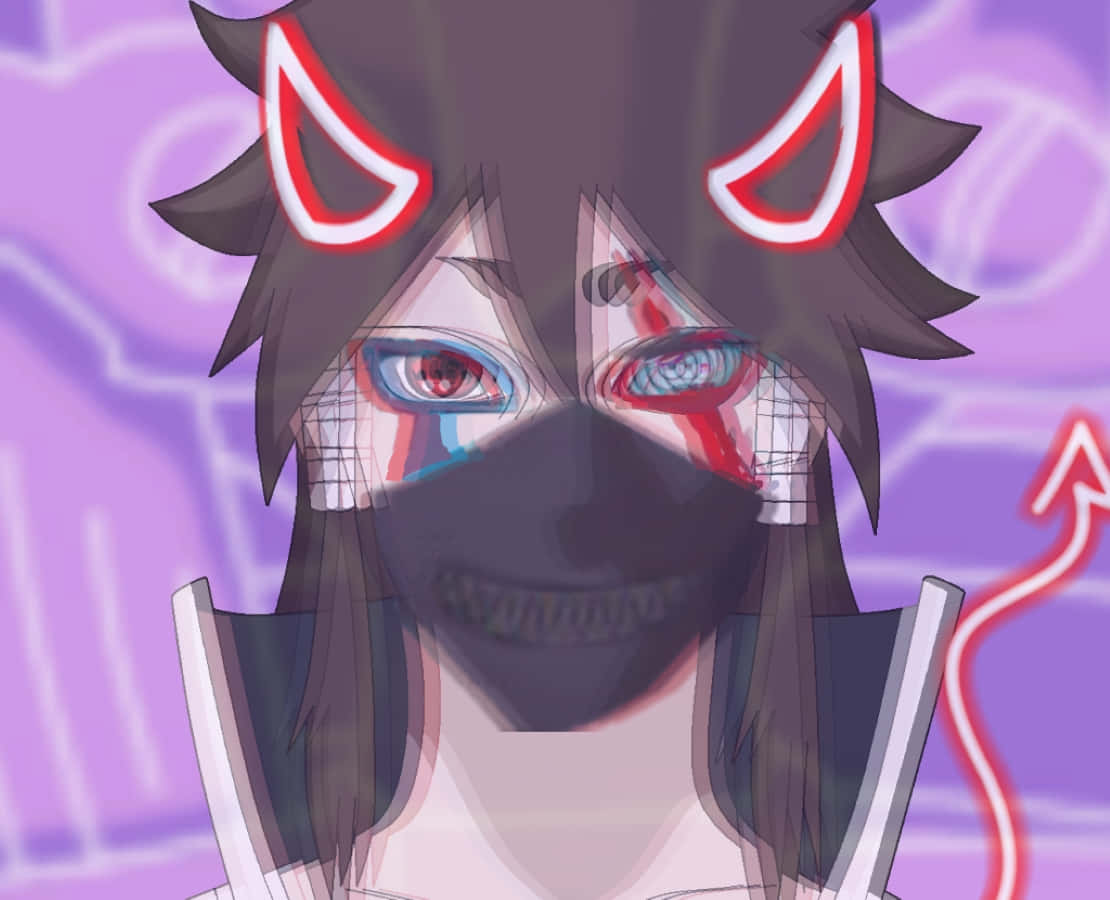 Indra Ōtsutsuki, glowing red devil horns, cybernetic eye implants, SD Desktop Wallpaper