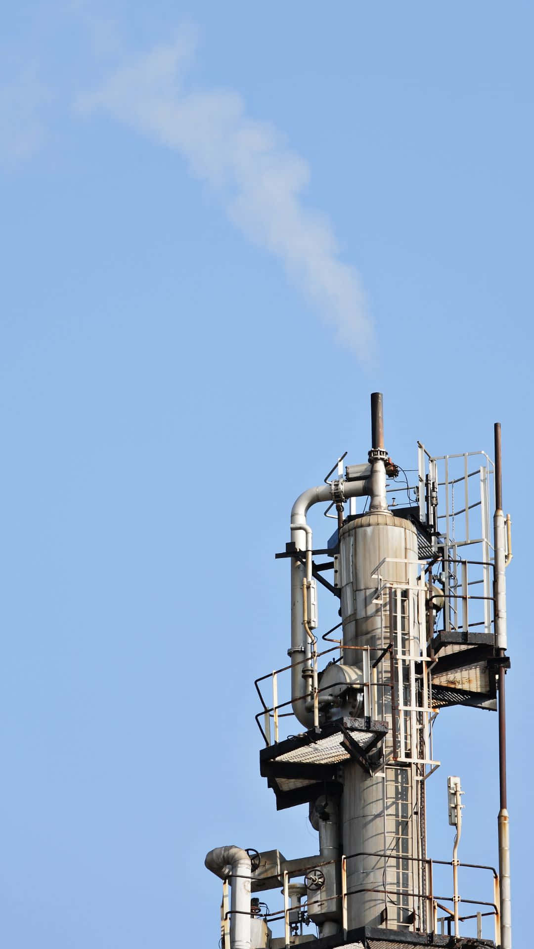 industrial tower, pipes, ladders, Full HD Phone Wallpaper