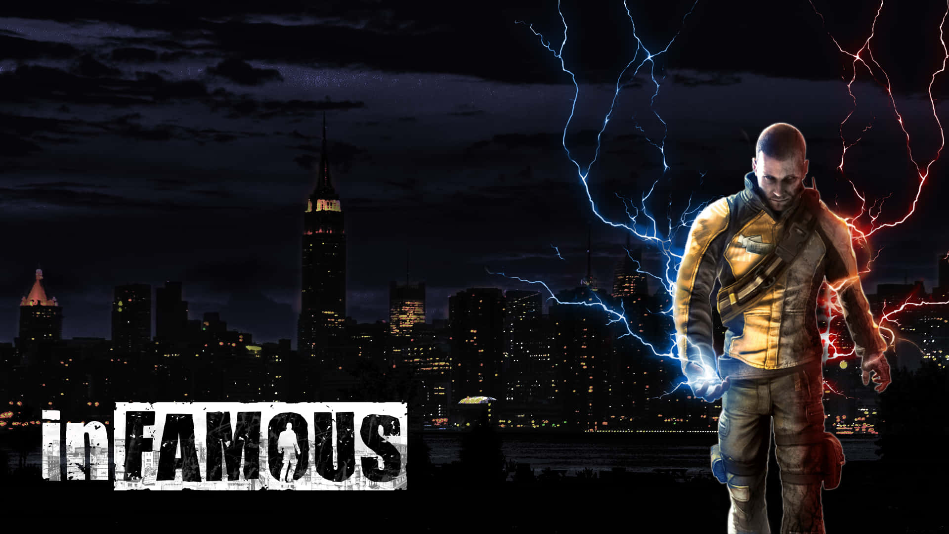 Infamous, bald man, yellow jacket, Full HD Desktop Wallpaper