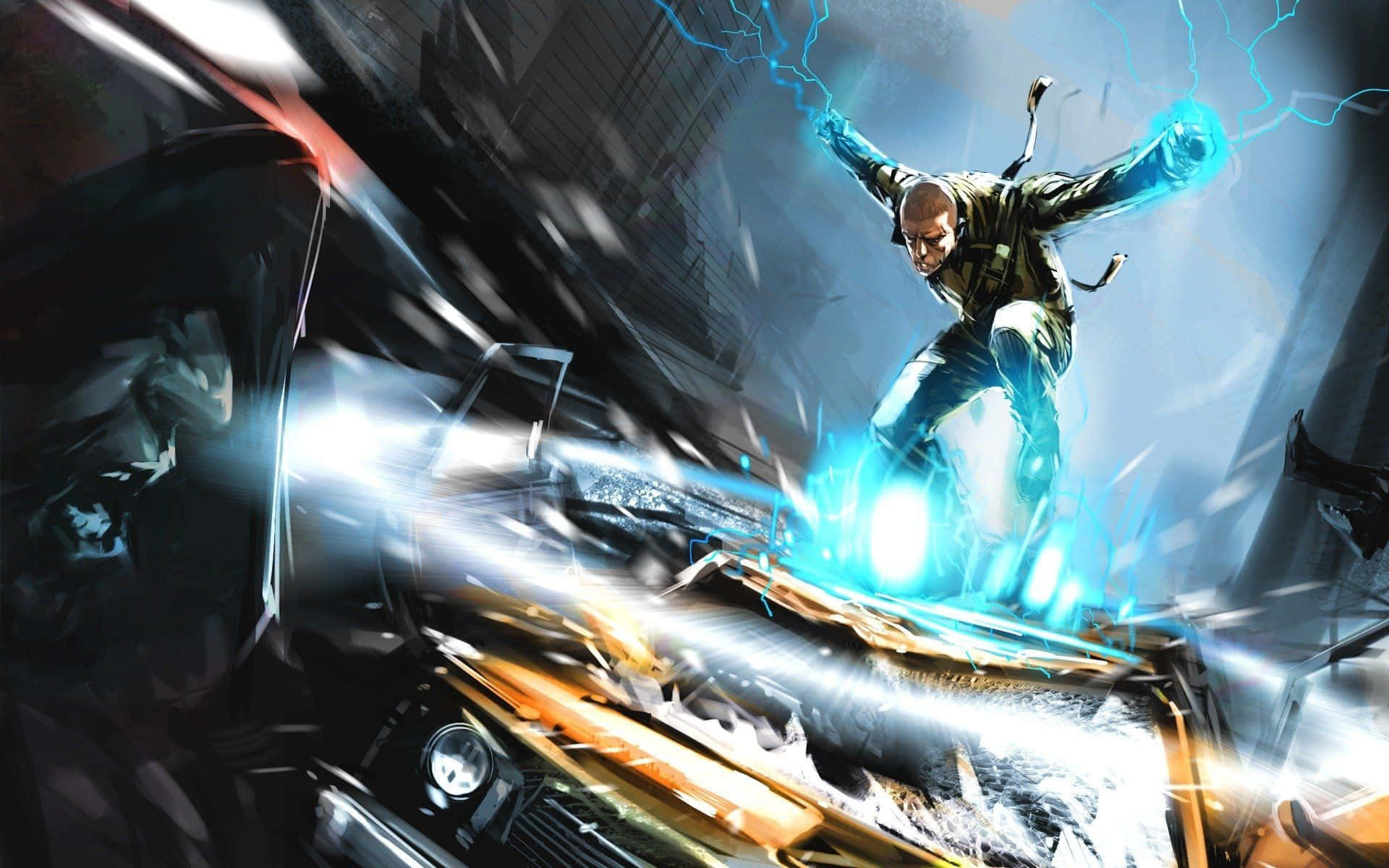 Infamous, bald man, jacket, Full HD Desktop Wallpaper