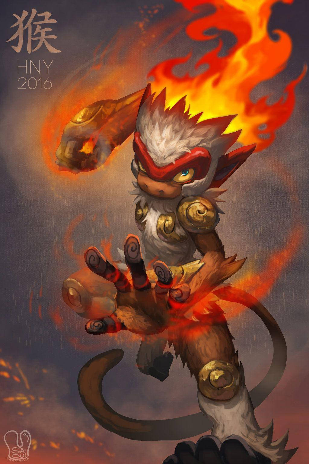 Infernape, battle mode, glowing eyes, HD Phone Wallpaper