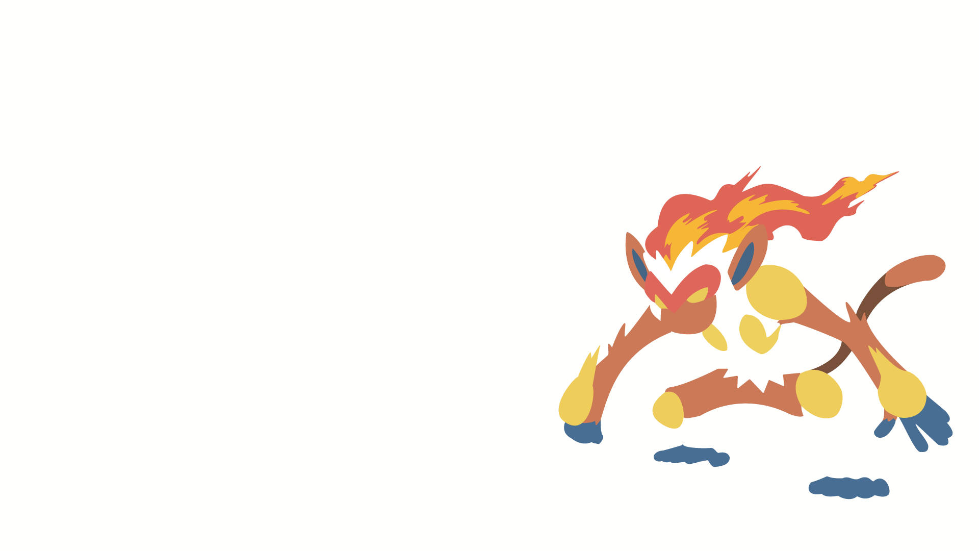 Infernape, minimalist, white background, Full HD Desktop Wallpaper