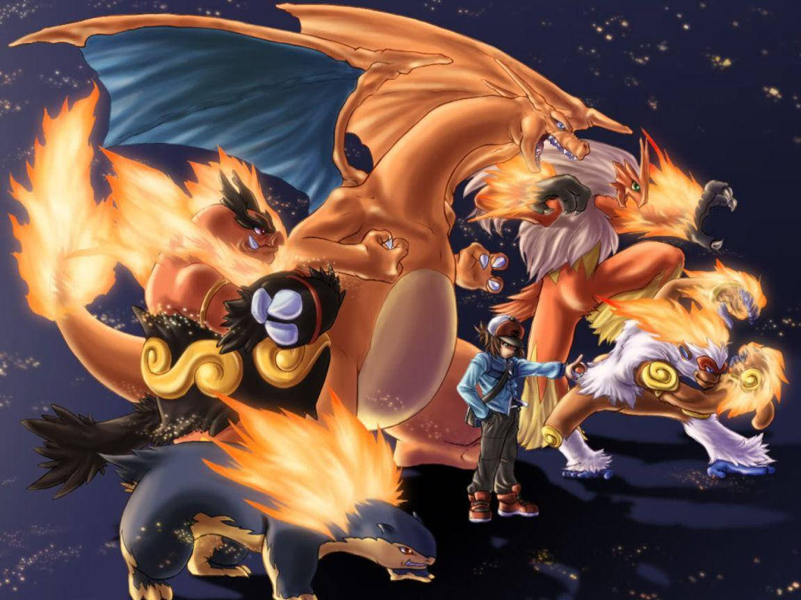 Infernape, fire type pokemons, starry night sky, SD Desktop Wallpaper