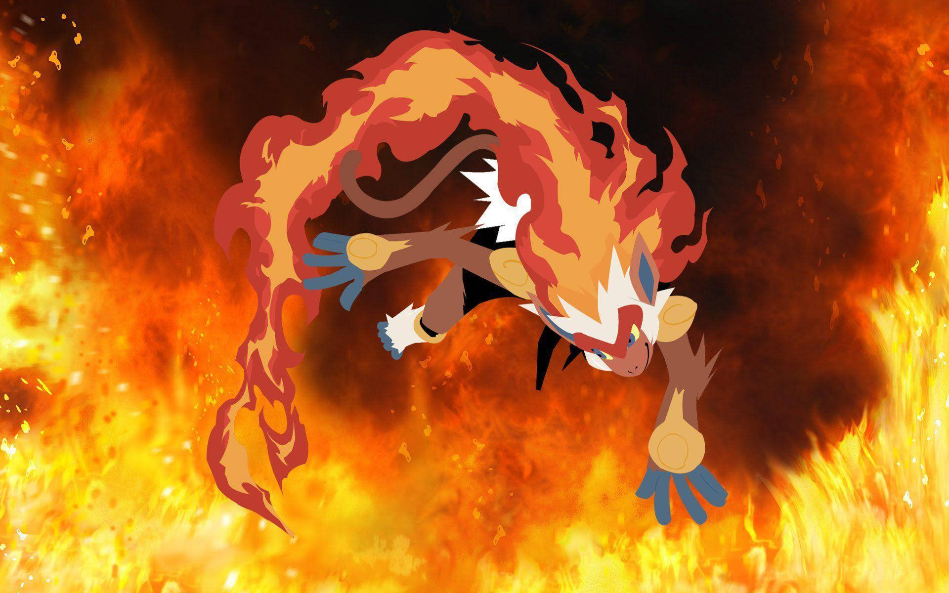 Infernape, fire, orange flames, Full HD Desktop Wallpaper