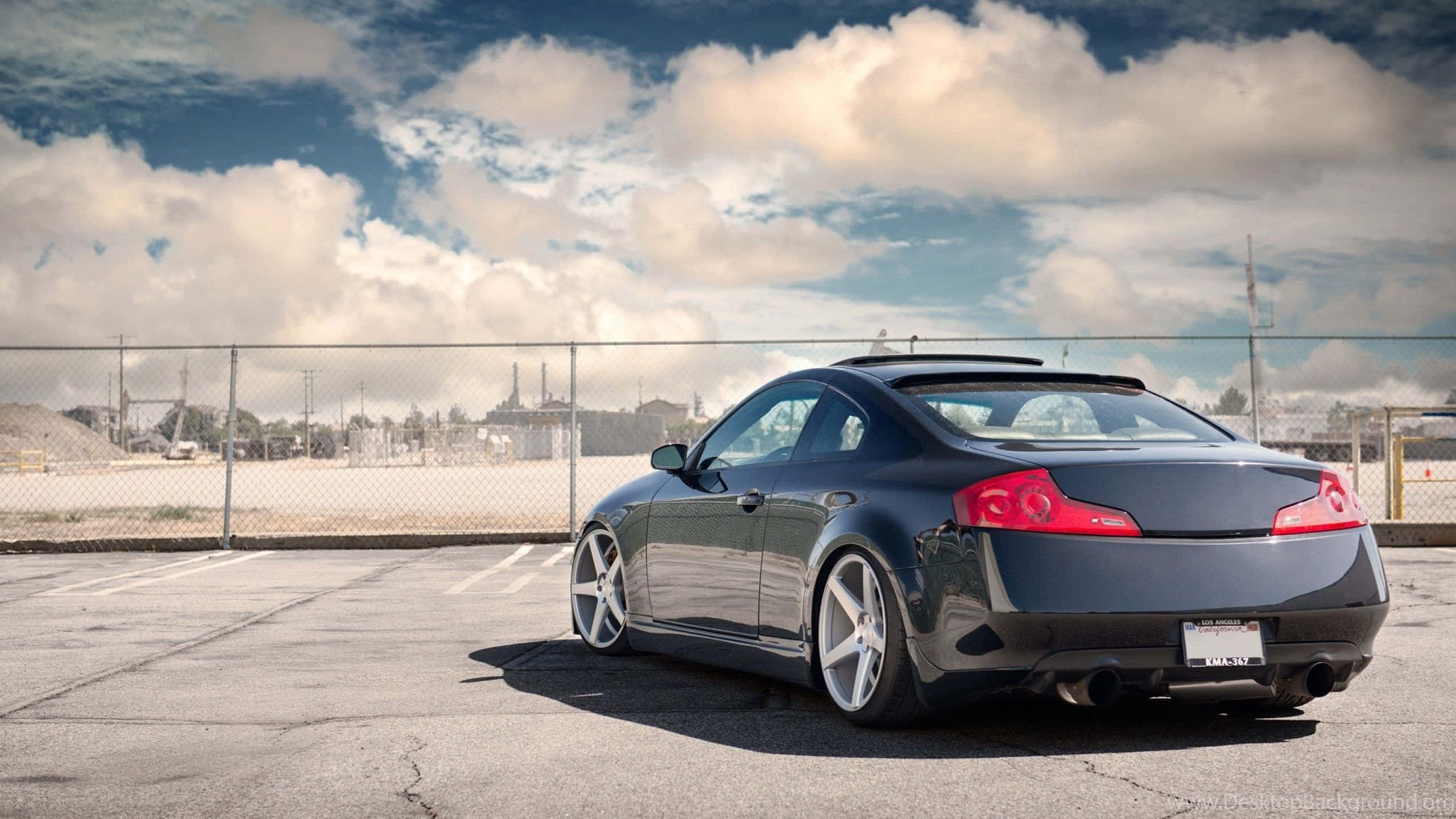 Infiniti G35, dark gray, custom wheels, 2K Desktop Wallpaper