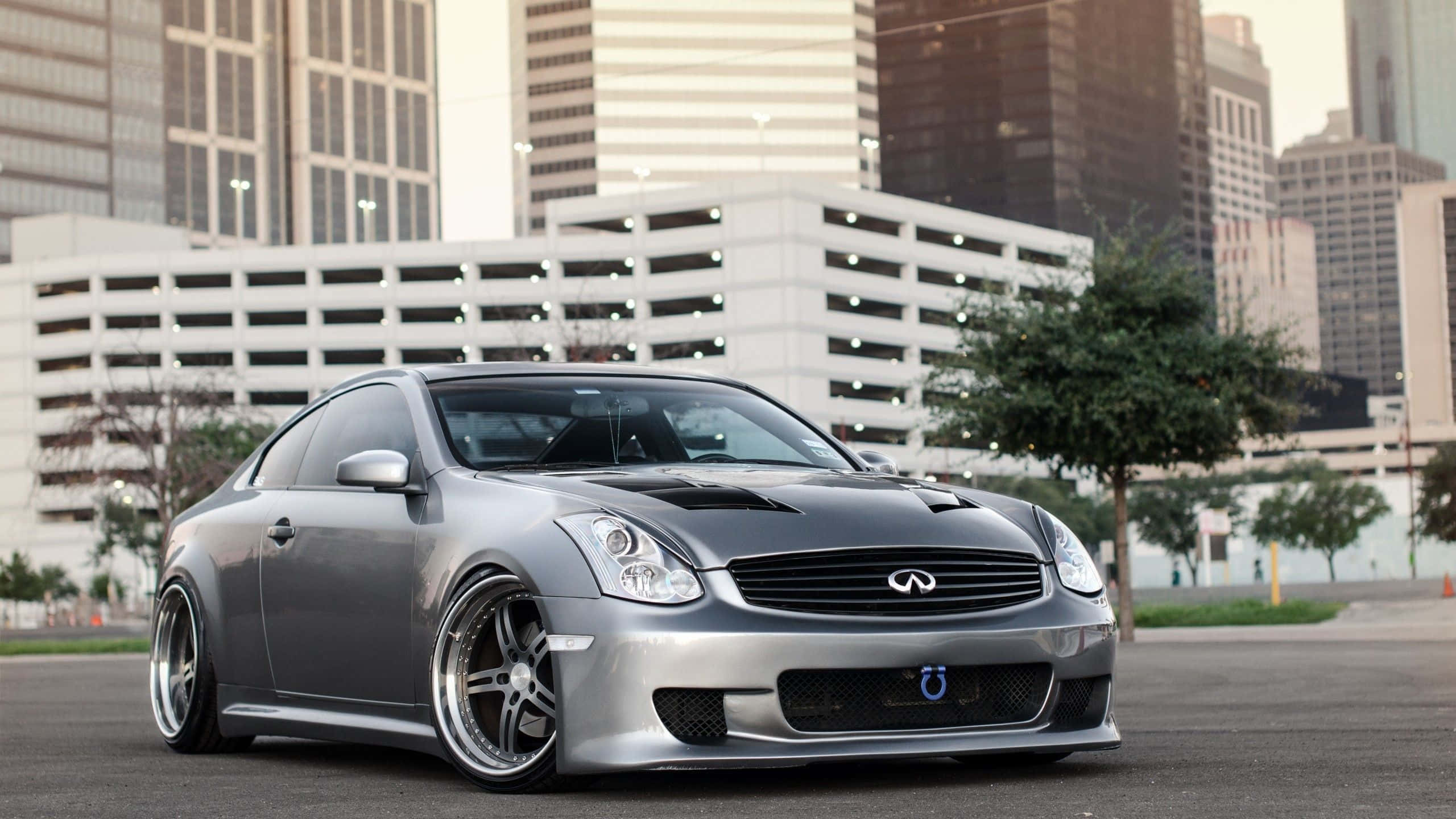 Infiniti G35, silver, custom wheels, 2K Desktop Wallpaper