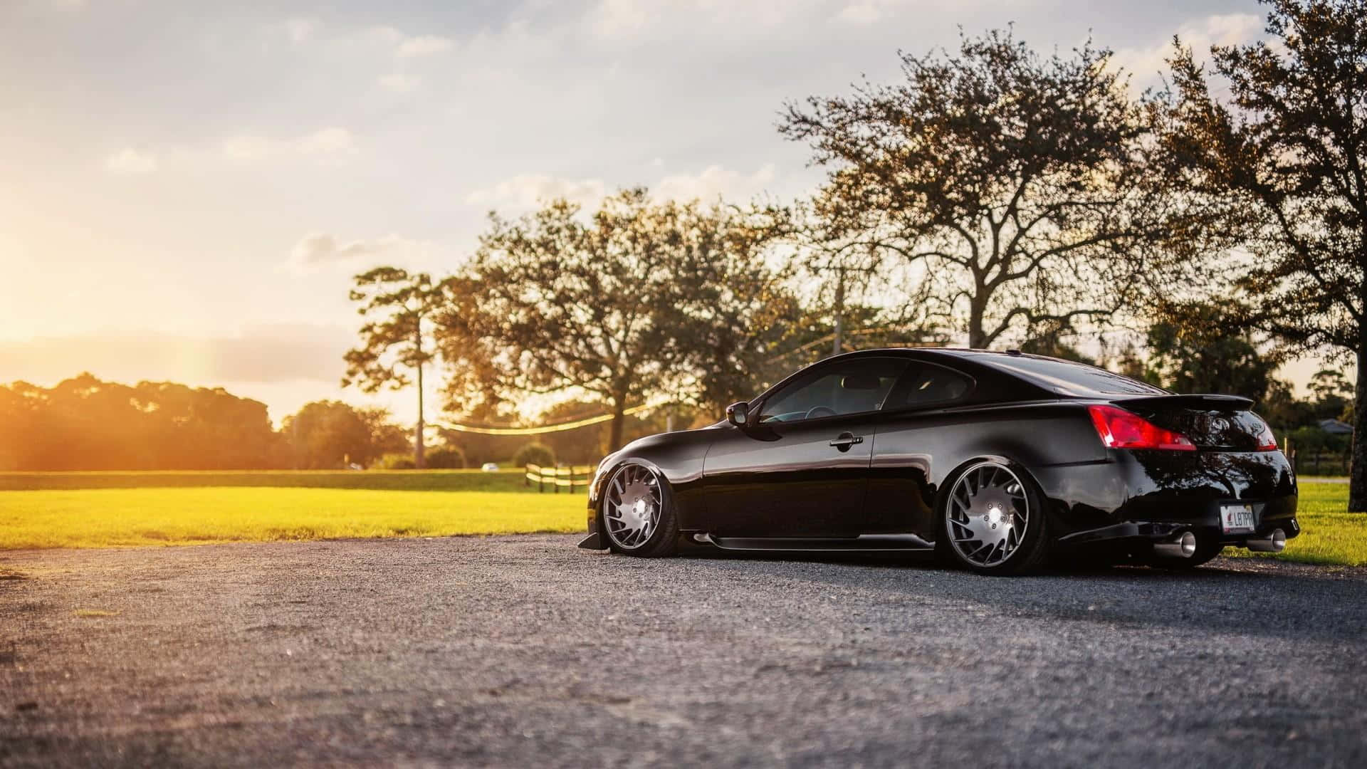 Infiniti G35, black, custom wheels, Full HD Desktop Wallpaper