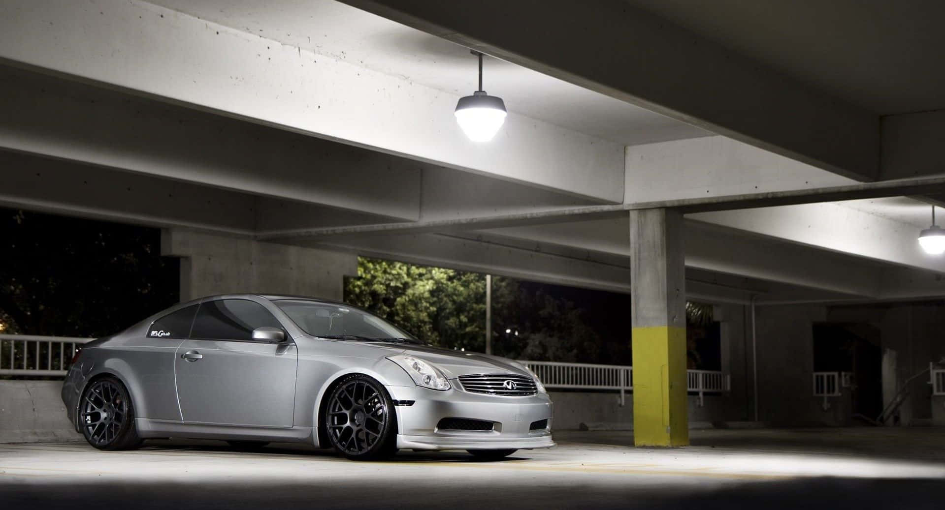 Infiniti G35, silver, concrete overpass, HD Desktop Wallpaper