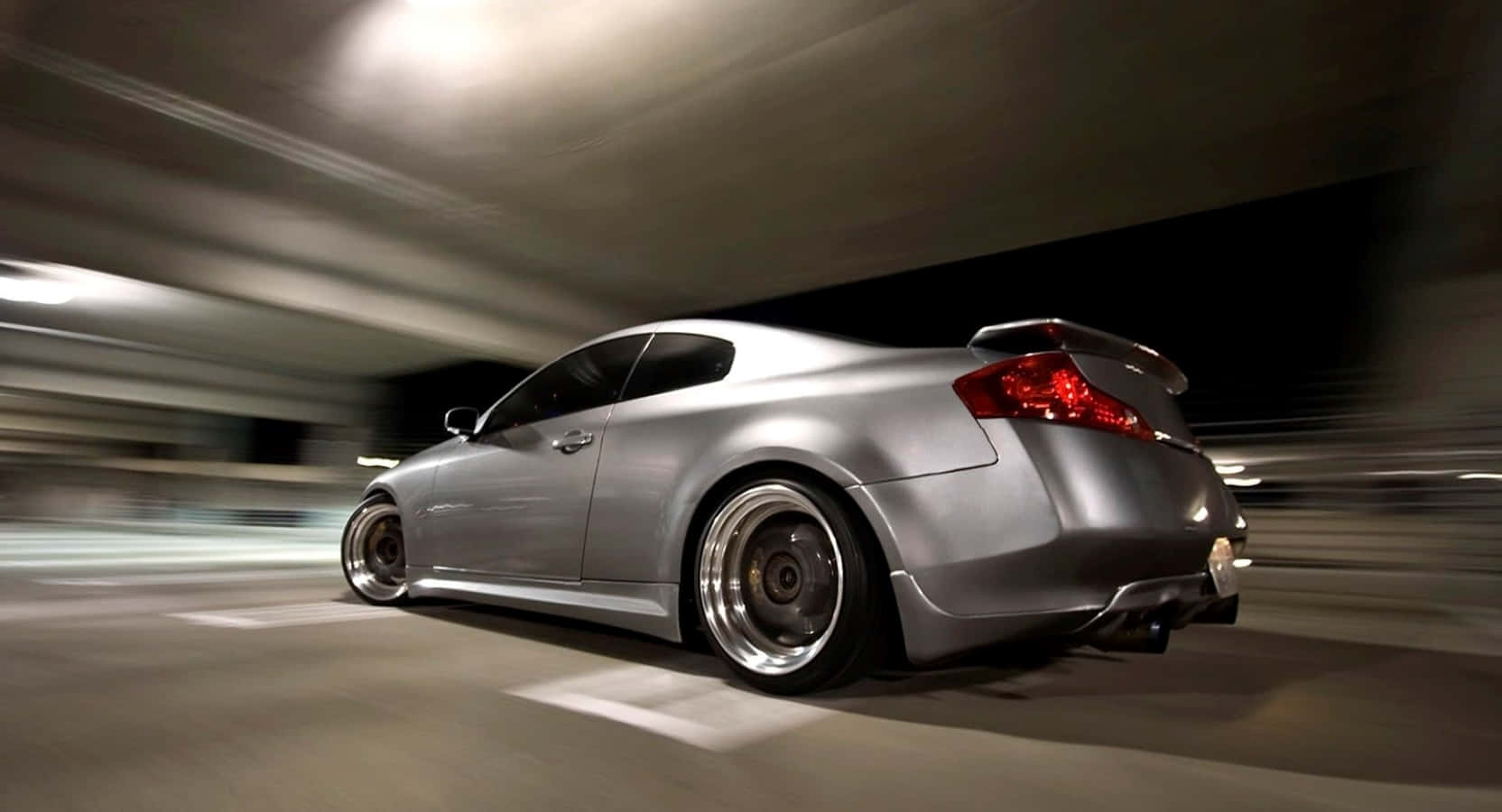 Infiniti G35, silver, tunnel, HD Desktop Wallpaper