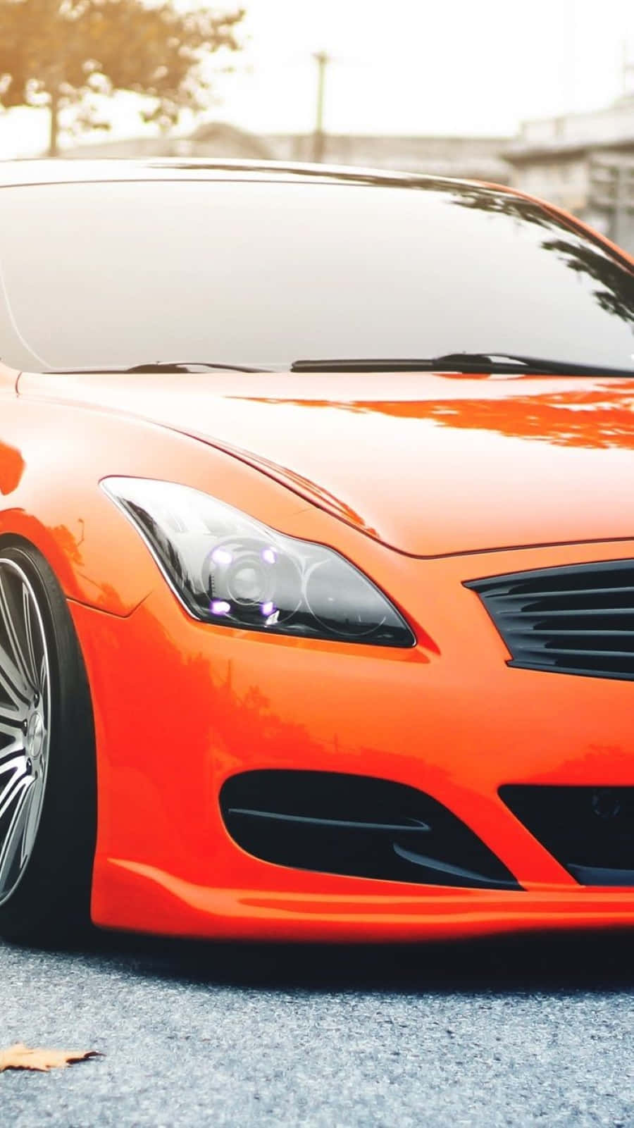 Infiniti G35, orange, sunlight, HD Phone Wallpaper