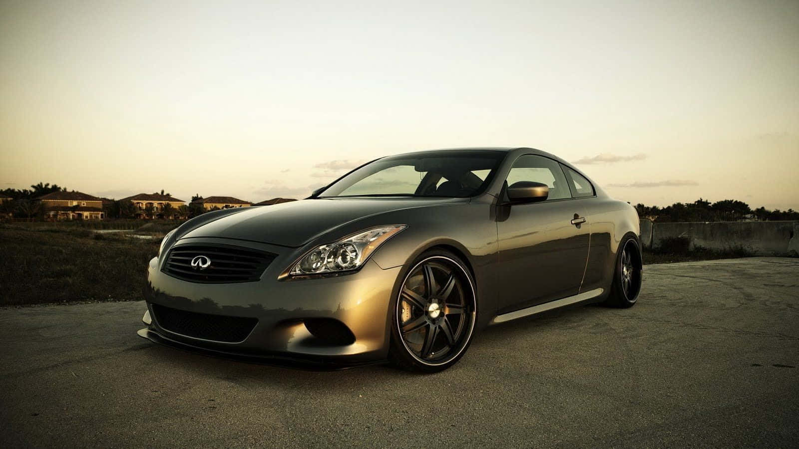 Infiniti G35, silver, golden sunset, HD Desktop Wallpaper