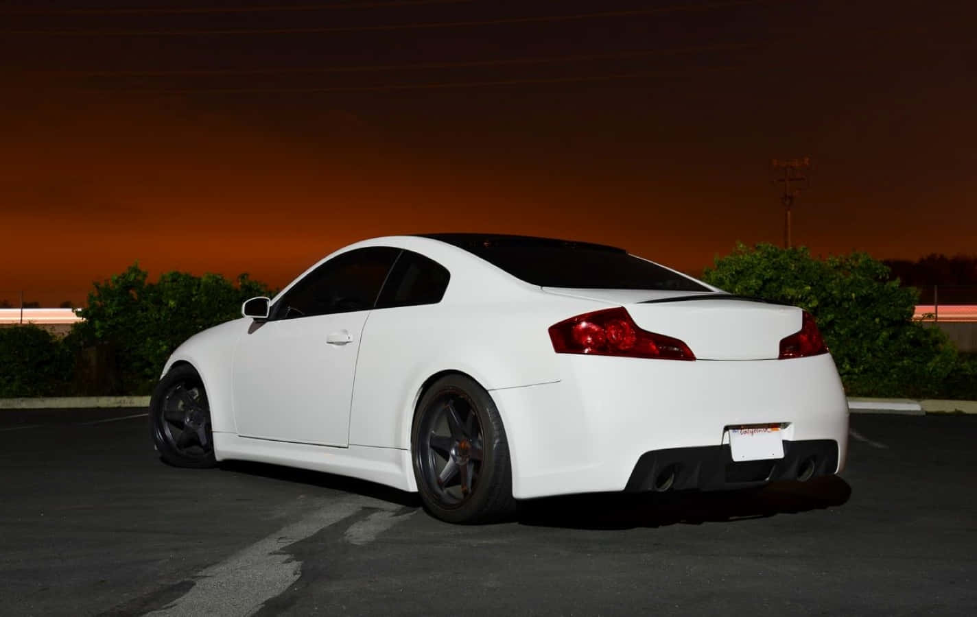 Infiniti G35, white, red taillights, HD Desktop Wallpaper