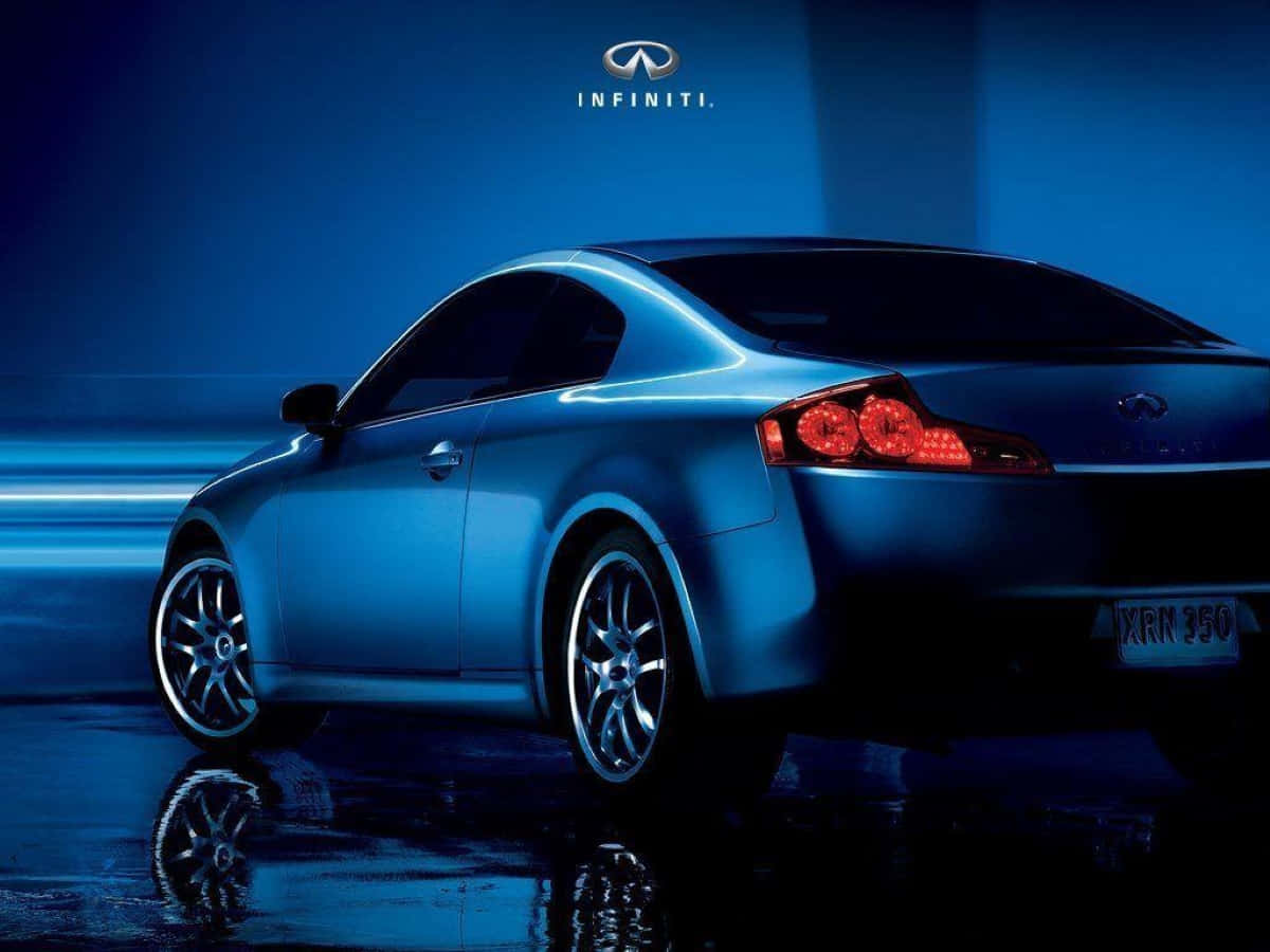 Infiniti G35, blue, neon lights, SD Desktop Wallpaper